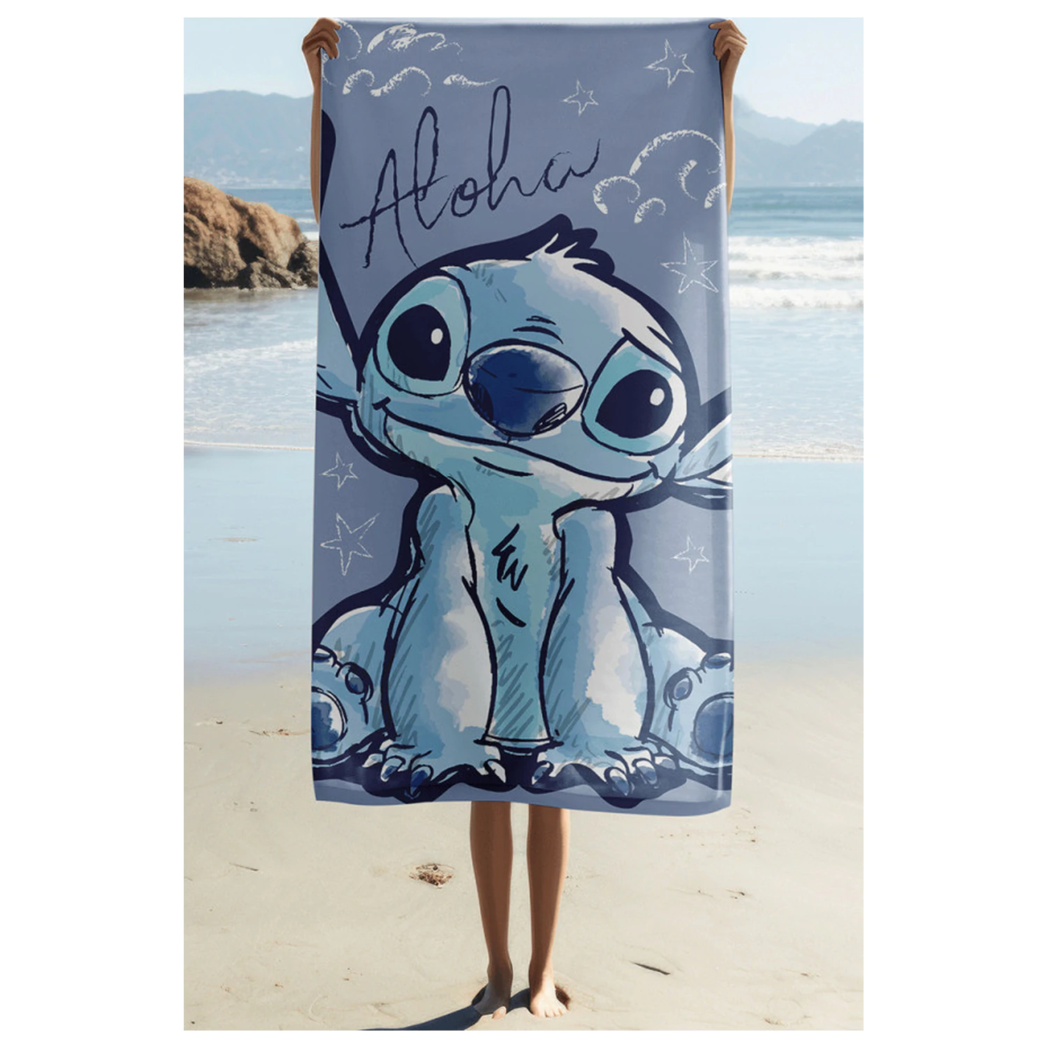 Stitch Aloha Prosop 70x140cm poza produsului