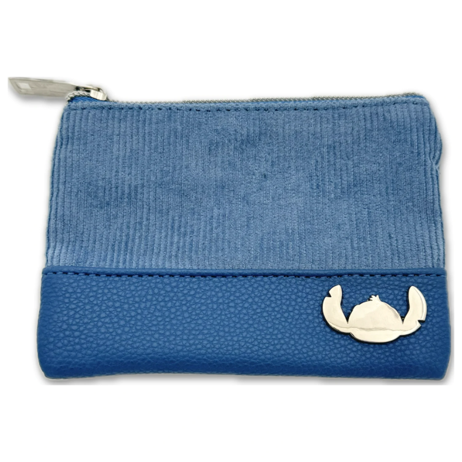 Stitch & Angel Blue Corduroy Fashion Duo Pouch Portofel poza produsului