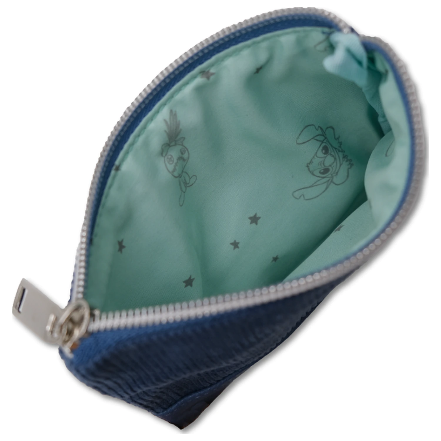 Stitch & Angel Blue Corduroy Fashion Duo Pouch Portofel poza produsului