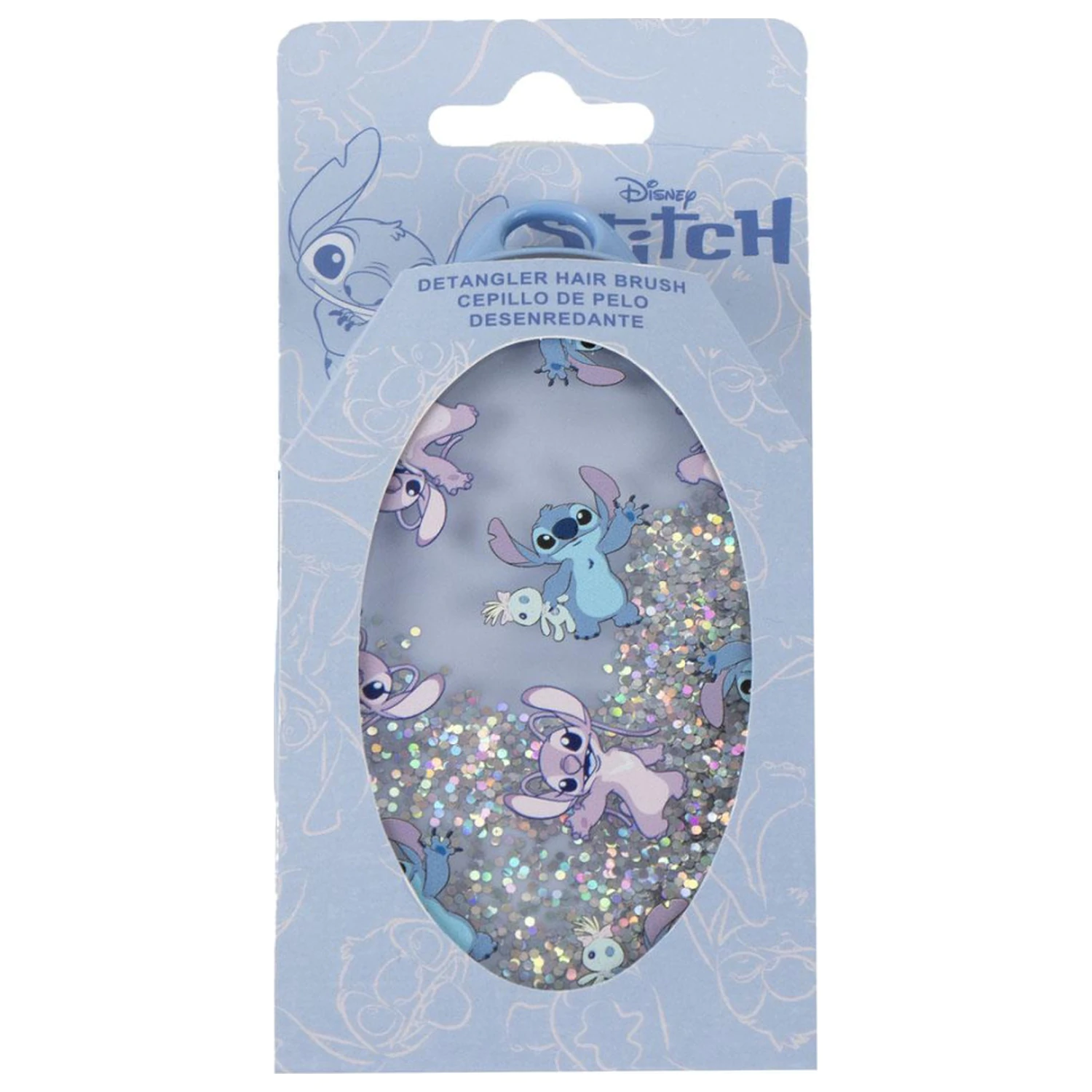 Stitch Angel perie de par cu sclipici, pieptene 13 cm poza produsului