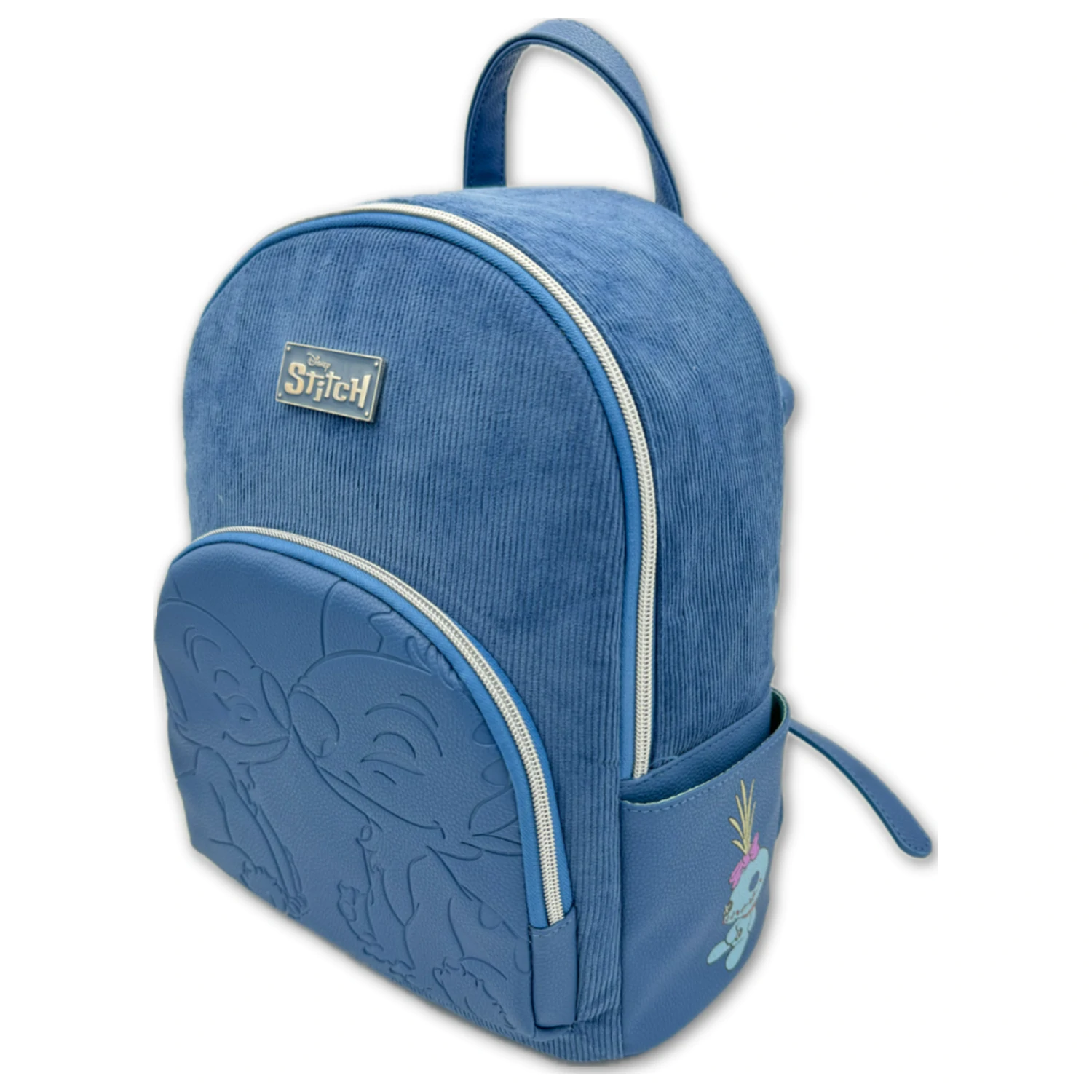 Stitch & Angel Fashion Duo Rucsac Albastru din Catifea Reiată poza produsului