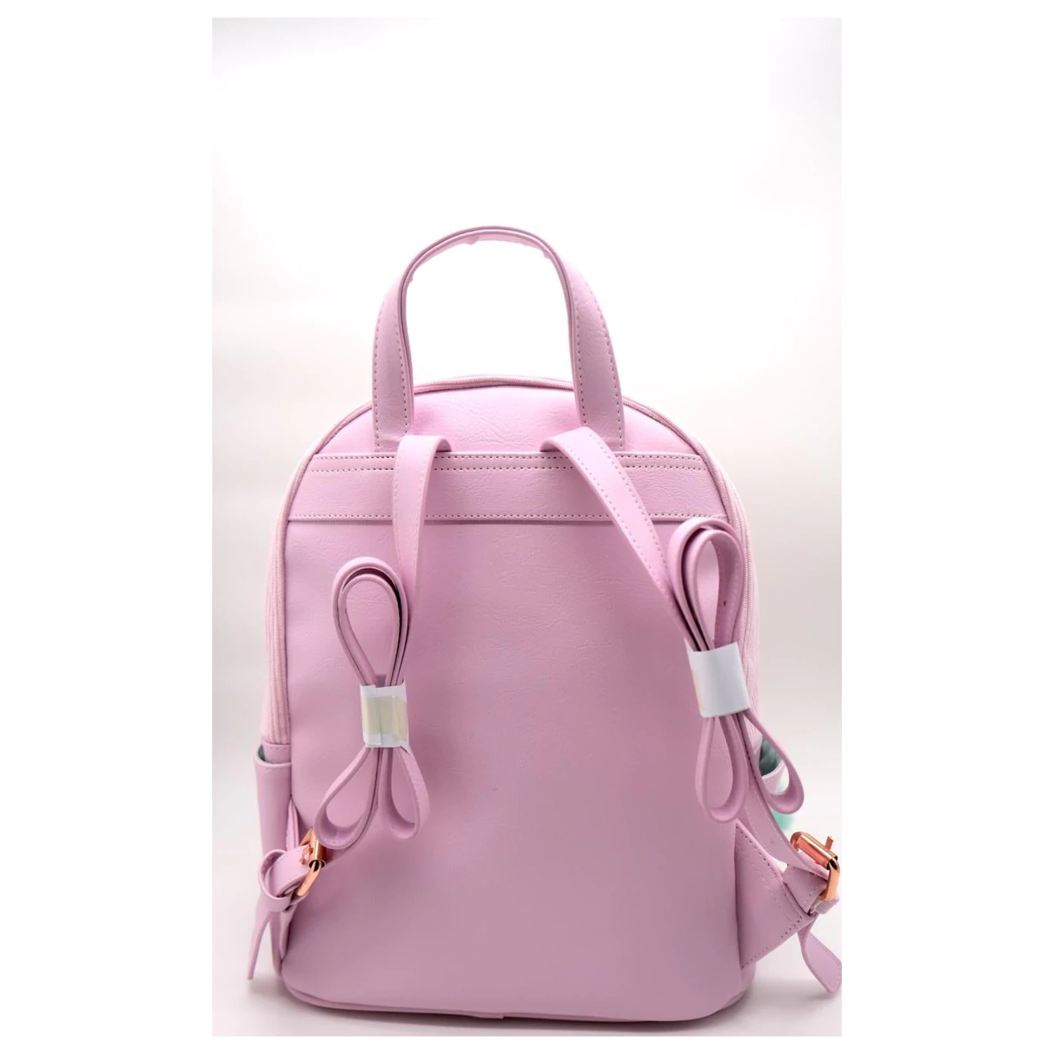 Rucsac Stitch & Angel Fashion Duo din catifea reiată roz 32x25x14cm poza produsului