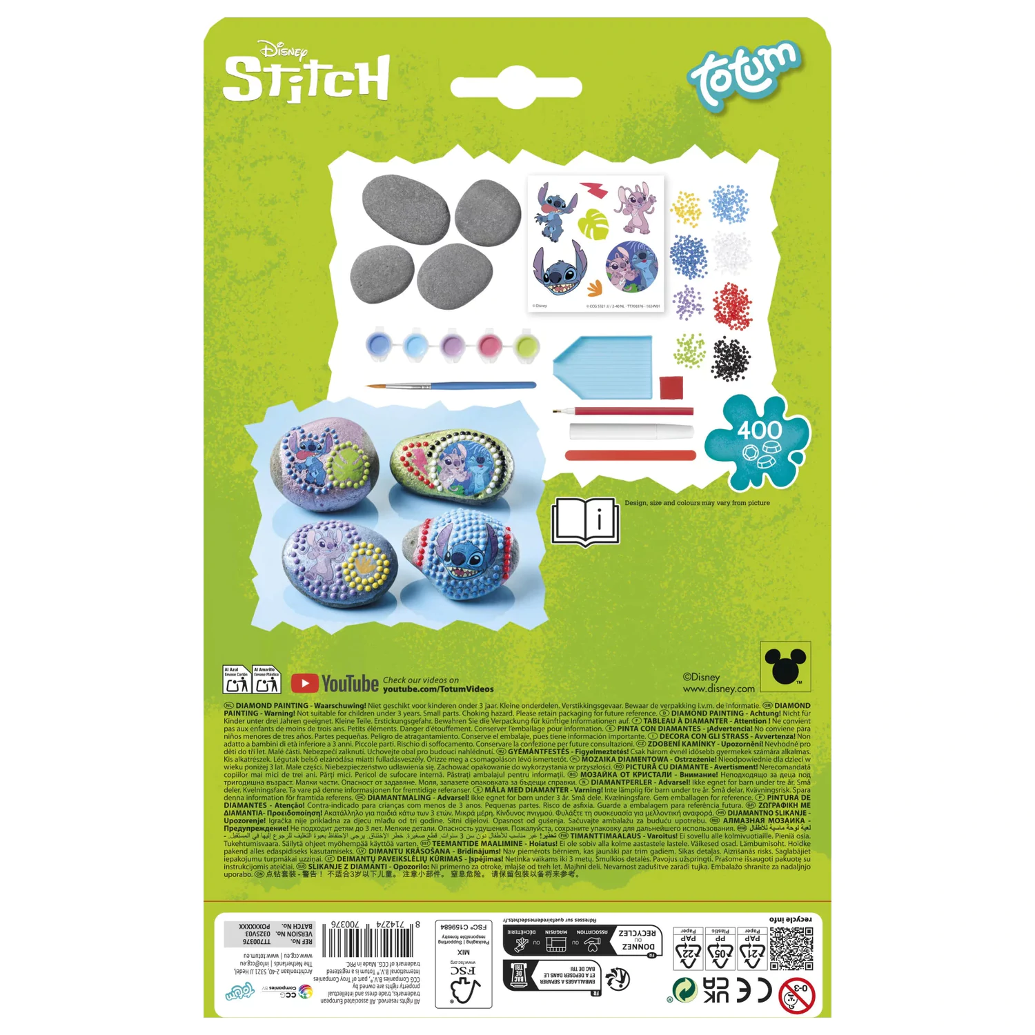 Stitch Angel Pebble Kit de decorat cu autocolante poza produsului