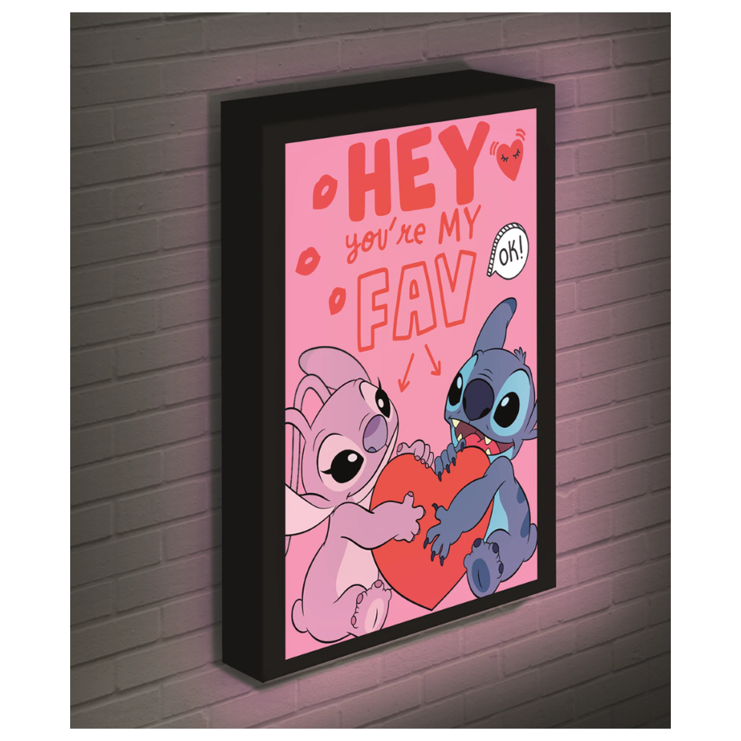 Stitch & Angel Love Light Canvas 40x30 cm poza produsului