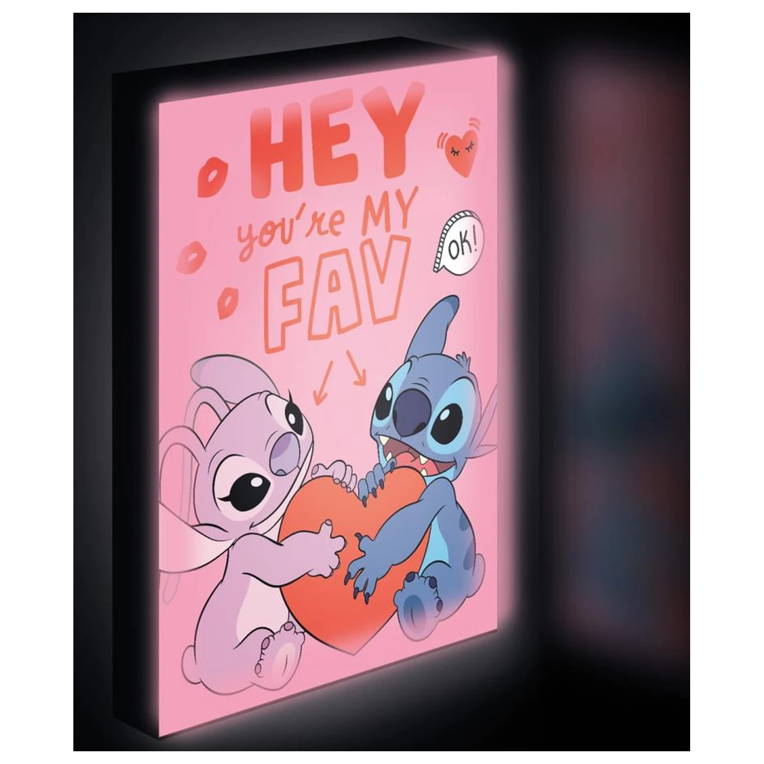 Stitch & Angel Love Light Canvas 40x30 cm poza produsului