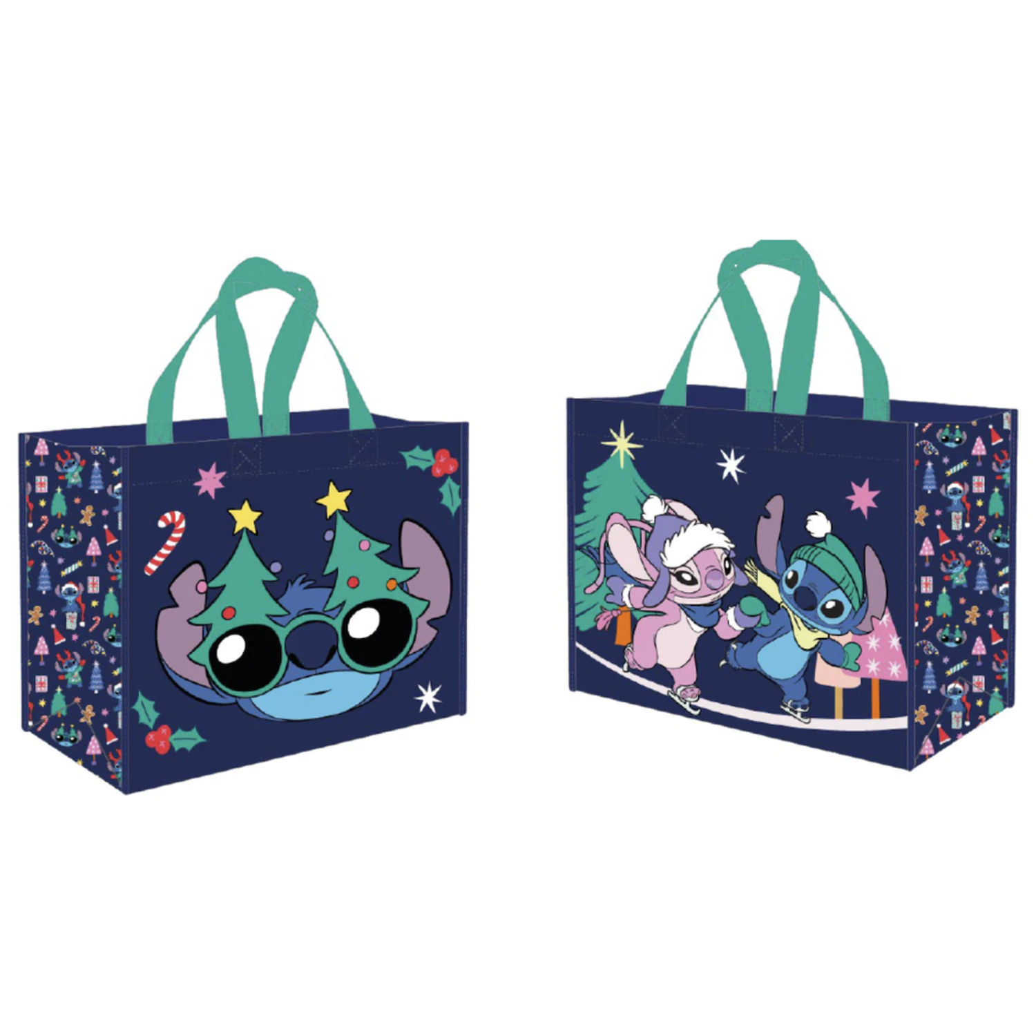 Stitch & Angel Geantă de cumpărături de Crăciun și iarnă poza produsului