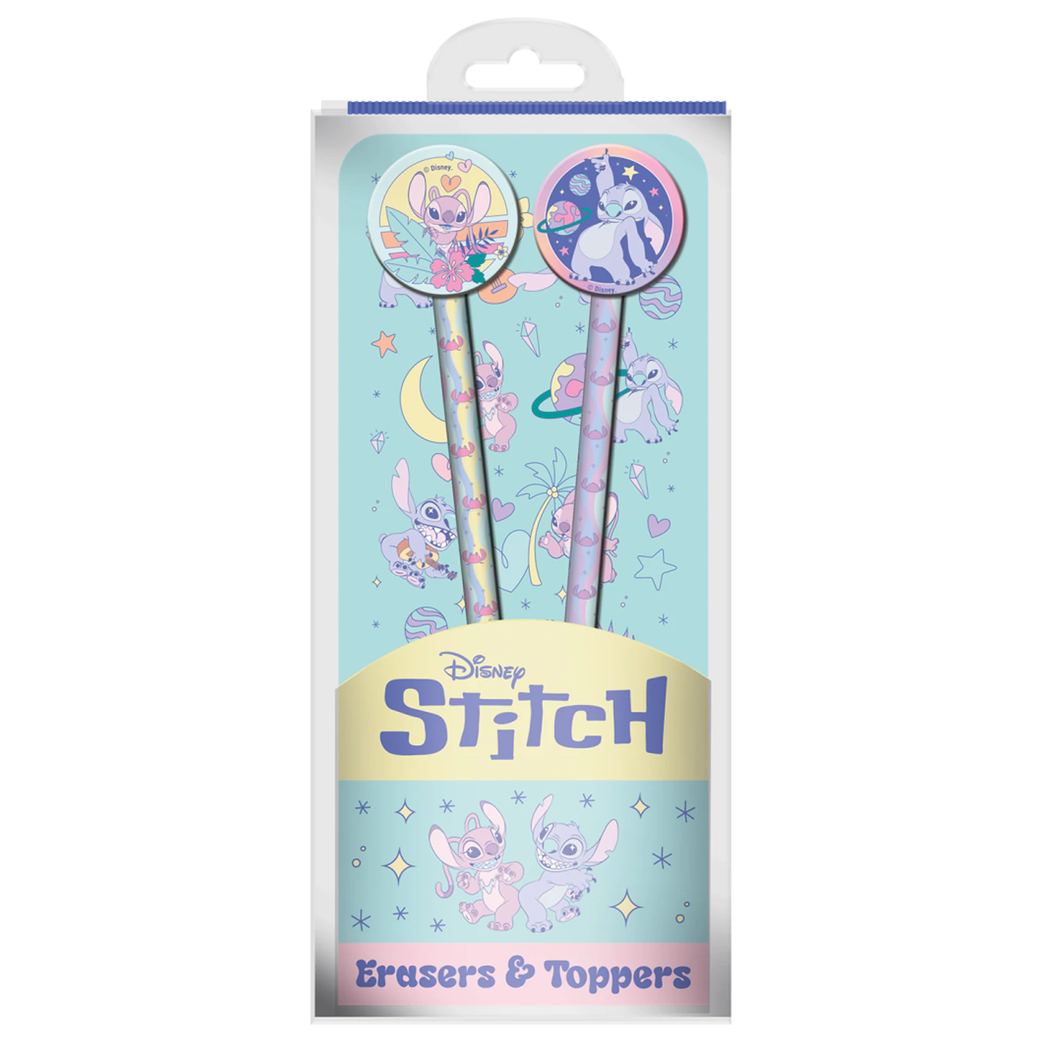 Set de 2 creioane cu Toppers Stitch & Angel Space Rocks poza produsului
