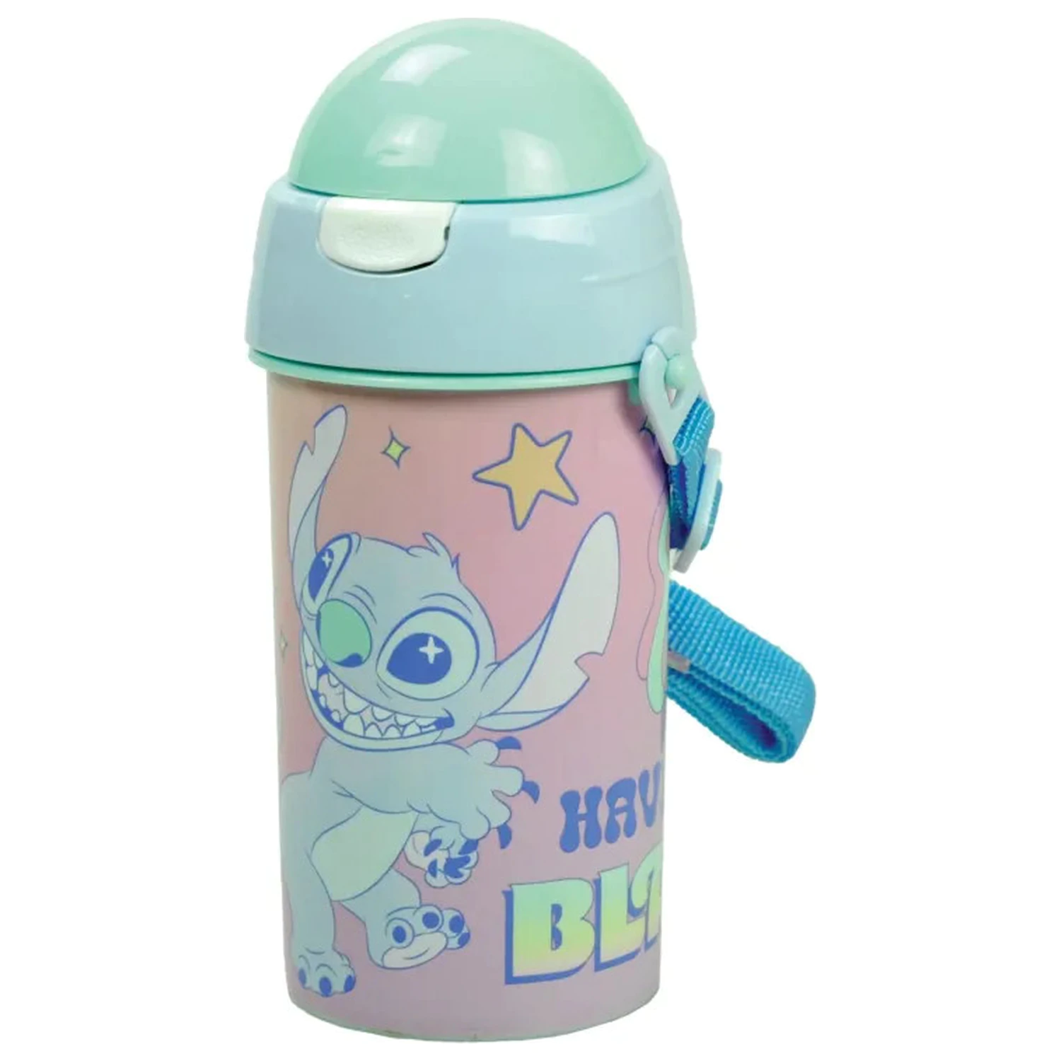 Stitch Blast sticla de apa din plastic cu pai si carlig 500 ml poza produsului