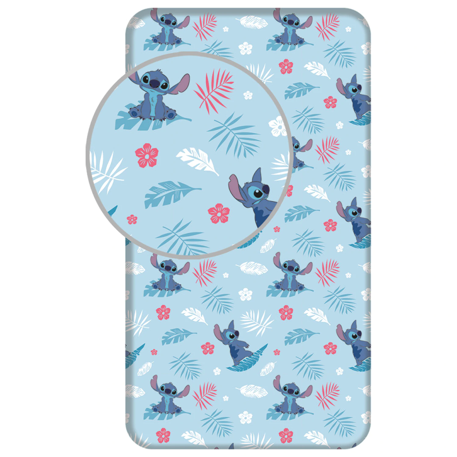 Stitch Blue Cearceaf cu elastic 90x200 cm poza produsului