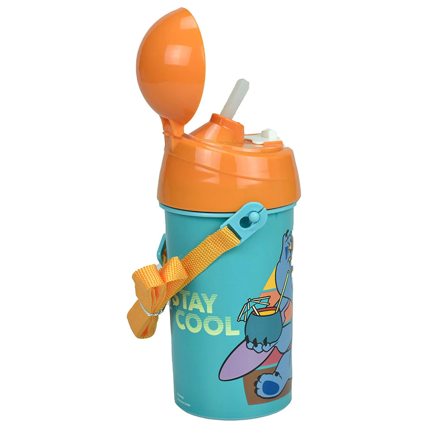 Stitch Cool sticla de apa din plastic cu pai si agatatoare 500 ml poza produsului