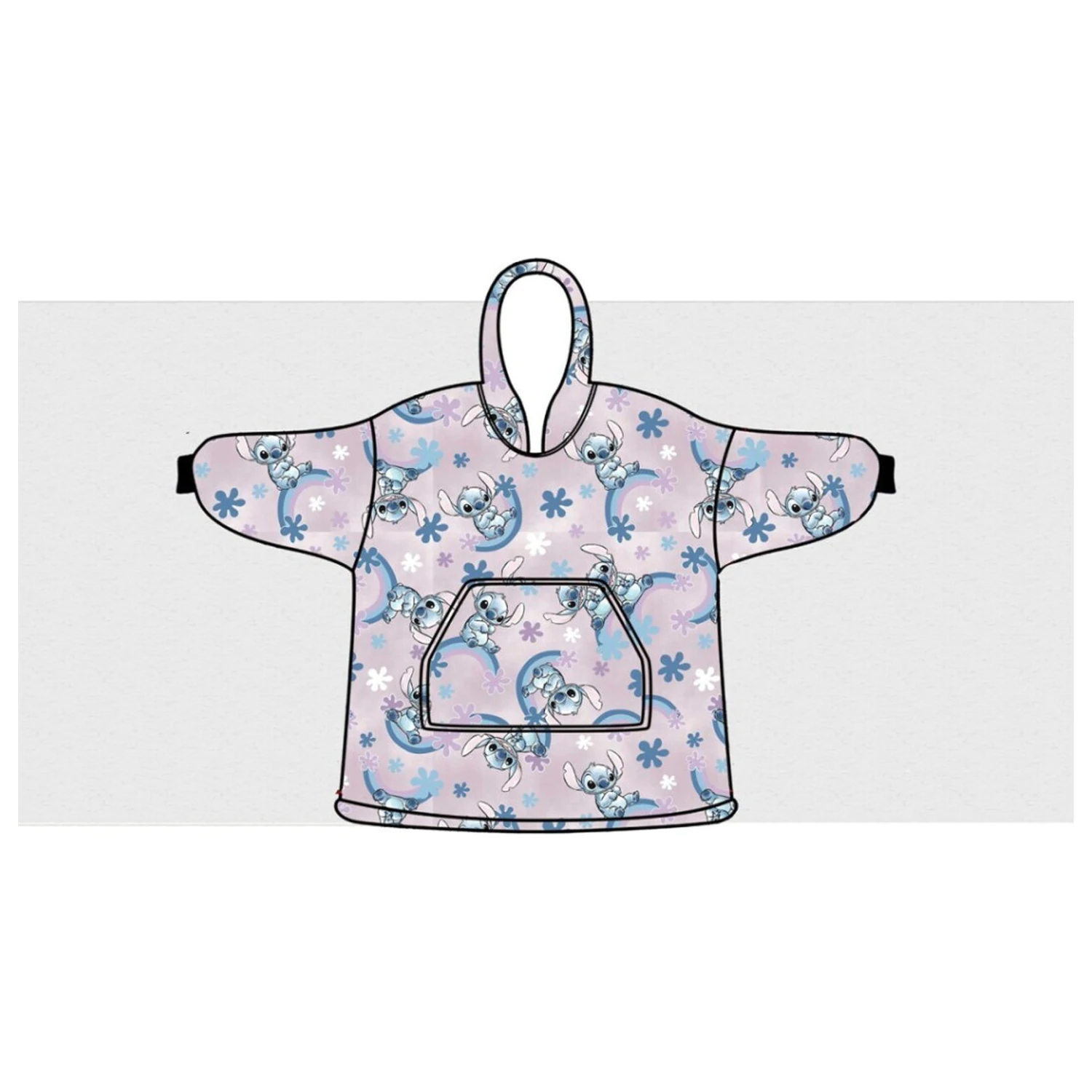 Stitch Dreamy Plus fleece patura purtabila poncho pentru varste 7-14 poza produsului