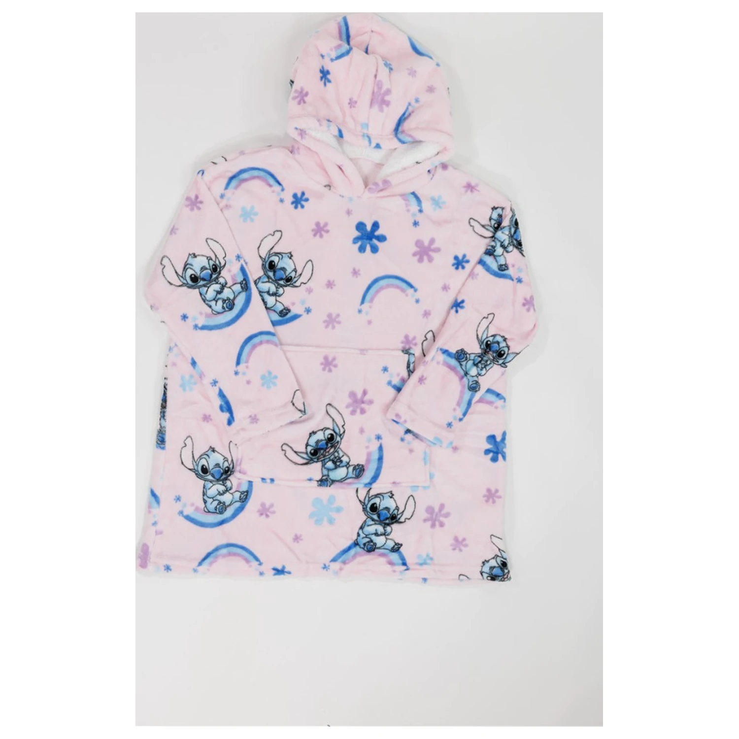 Stitch Dreamy Plus fleece patura purtabila poncho pentru varste 7-14 poza produsului