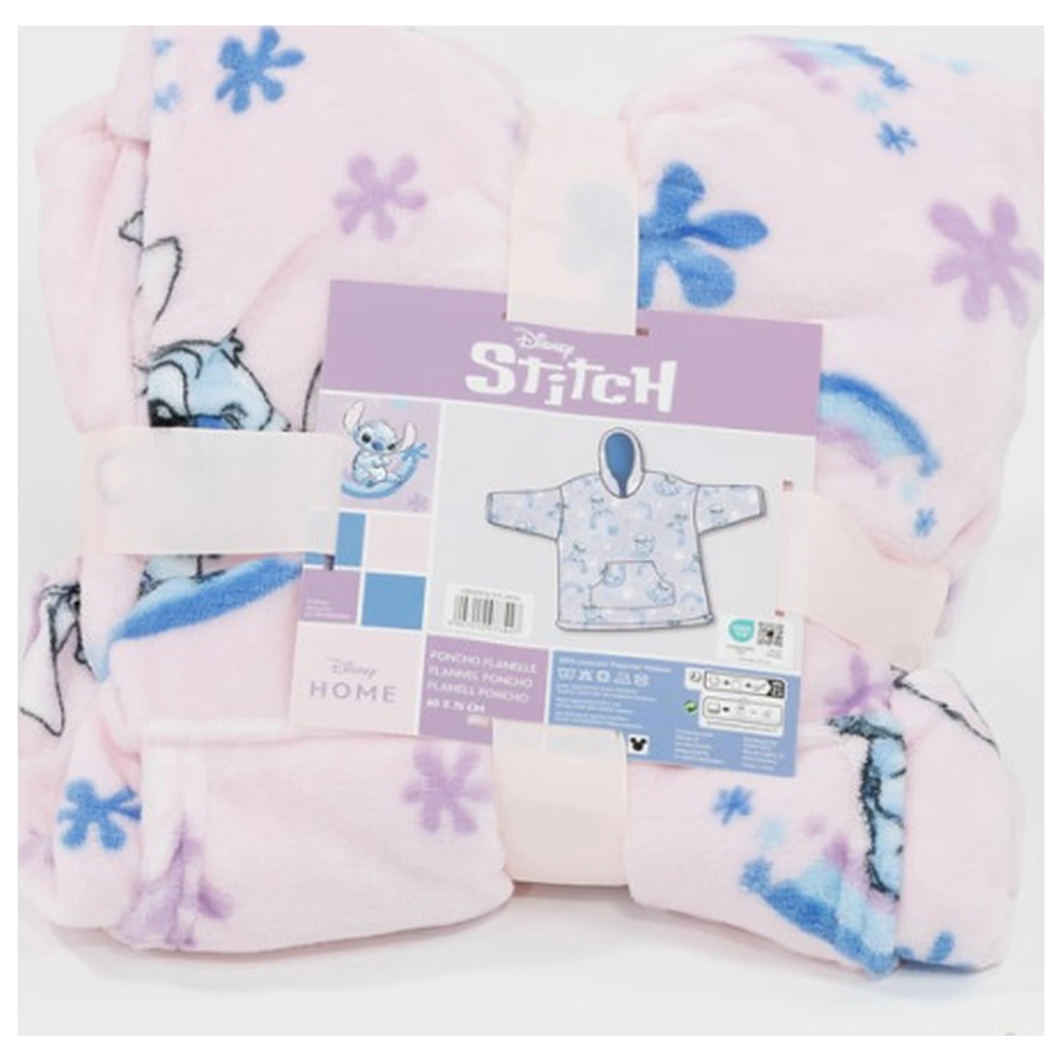 Stitch Dreamy Plus fleece patura purtabila poncho pentru varste 7-14 poza produsului