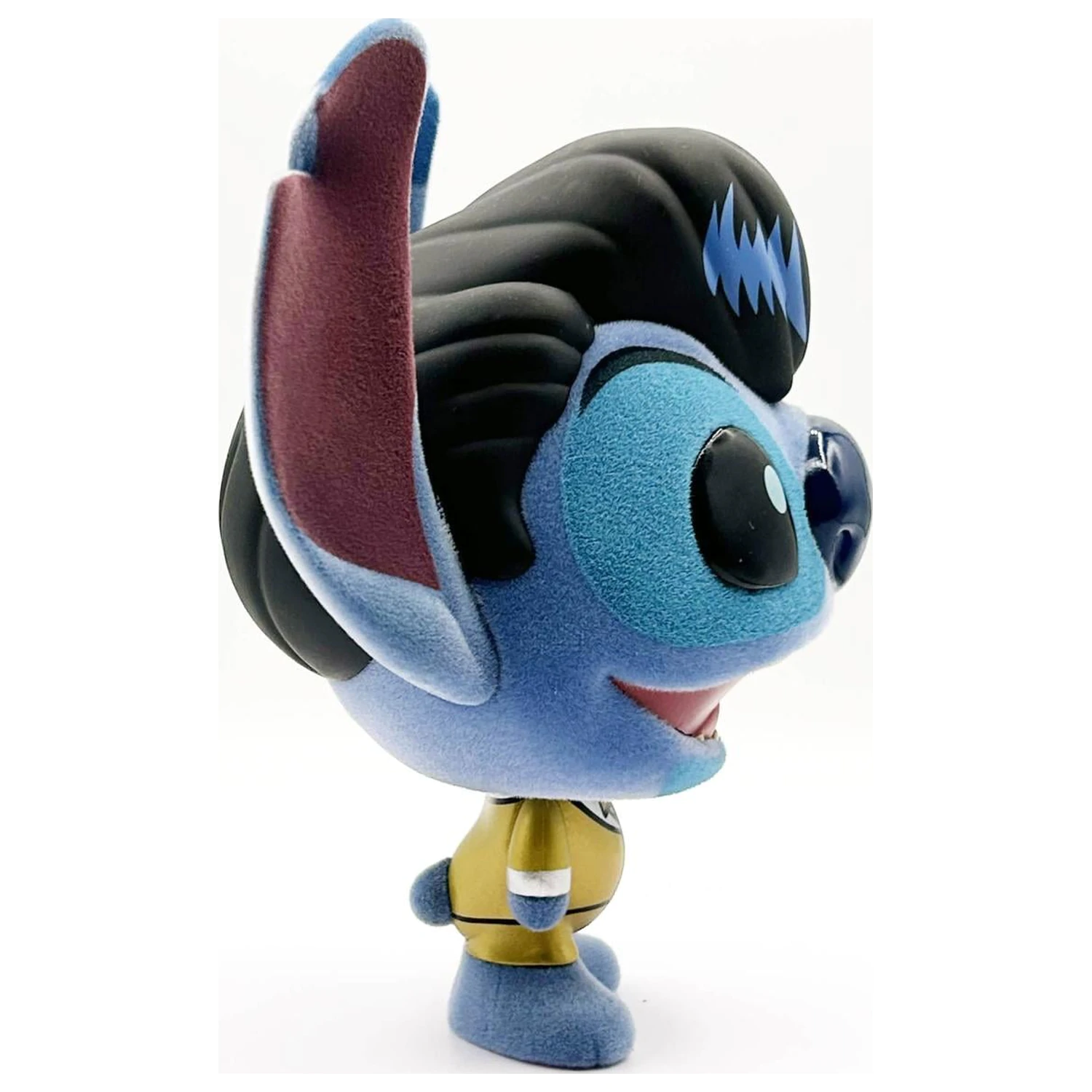 Stitch Elvis Gold Suit Bhunny Flocked Figurina de vinil poza produsului