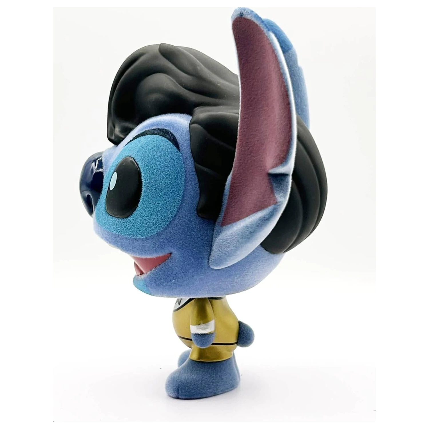 Stitch Elvis Gold Suit Bhunny Flocked Figurina de vinil poza produsului