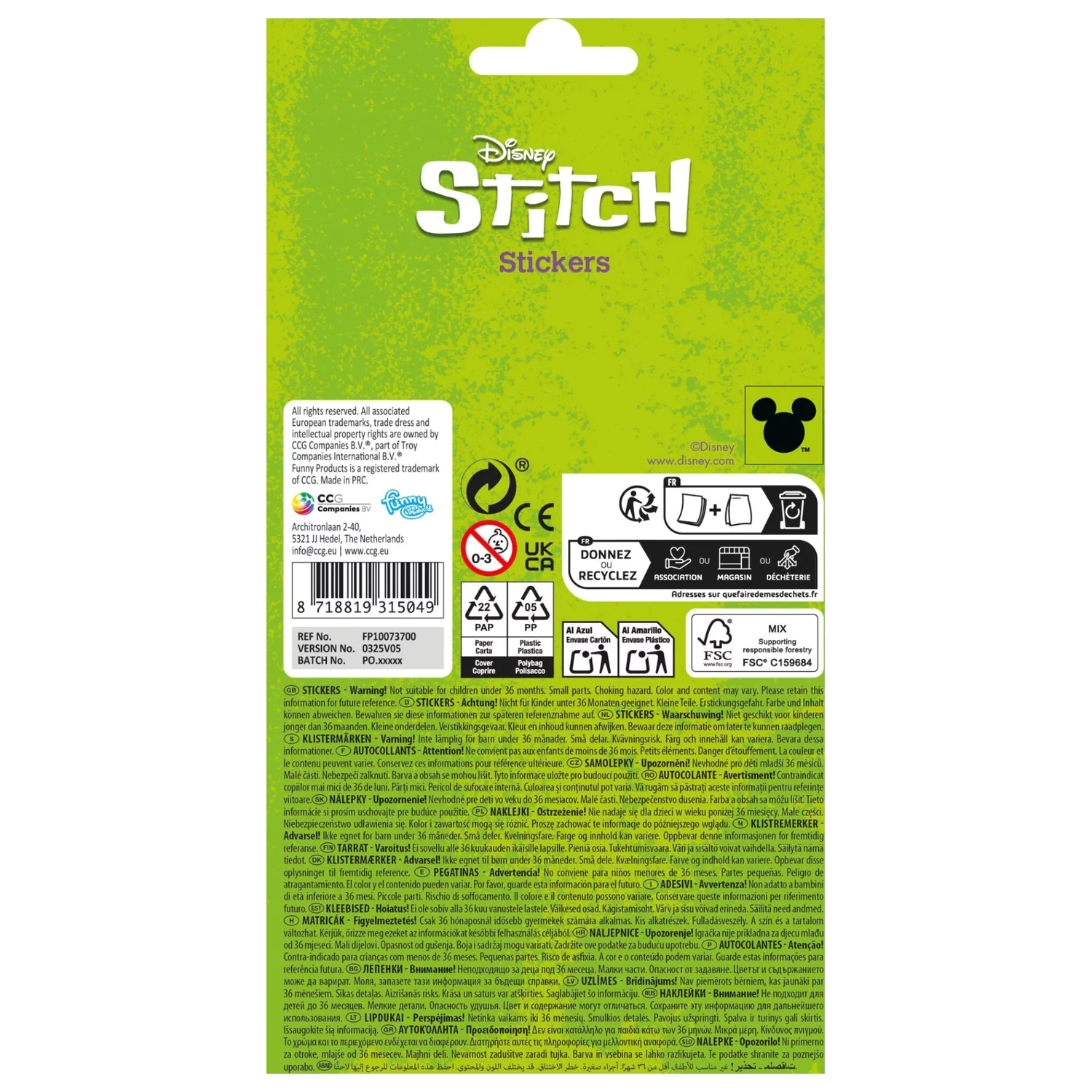 Stitch Extrovert Glitter Set de stickere autocolante poza produsului