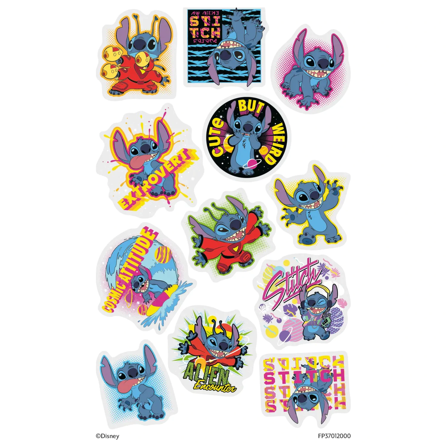 Stitch Extrovert Tatuaj temporar pachet de 12 bucati poza produsului