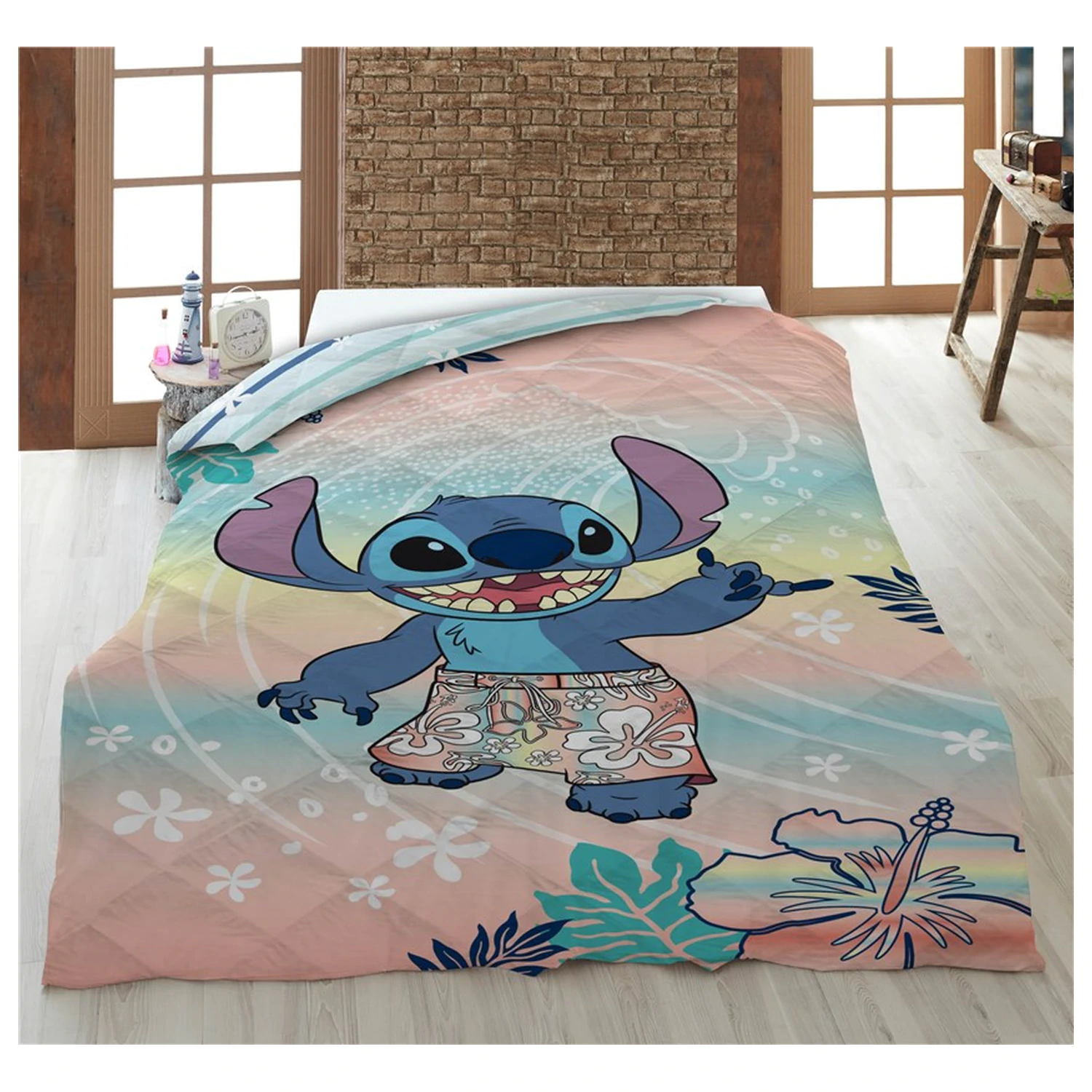 Stitch Hawaiian Dream Quilted Cuvertura de pat, Plapuma 140x200cm poza produsului