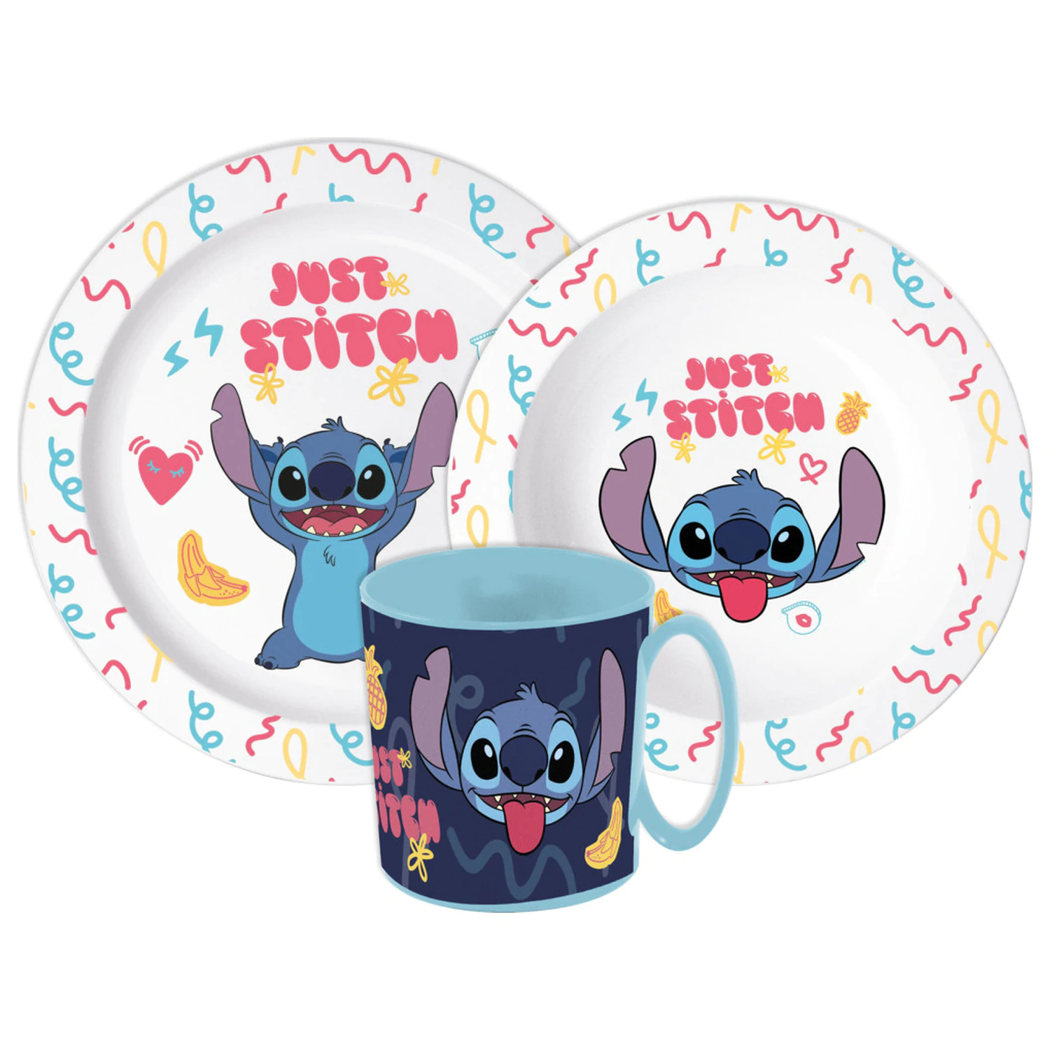 Stitch Just set de vesela, set din microplastic cu cana poza produsului