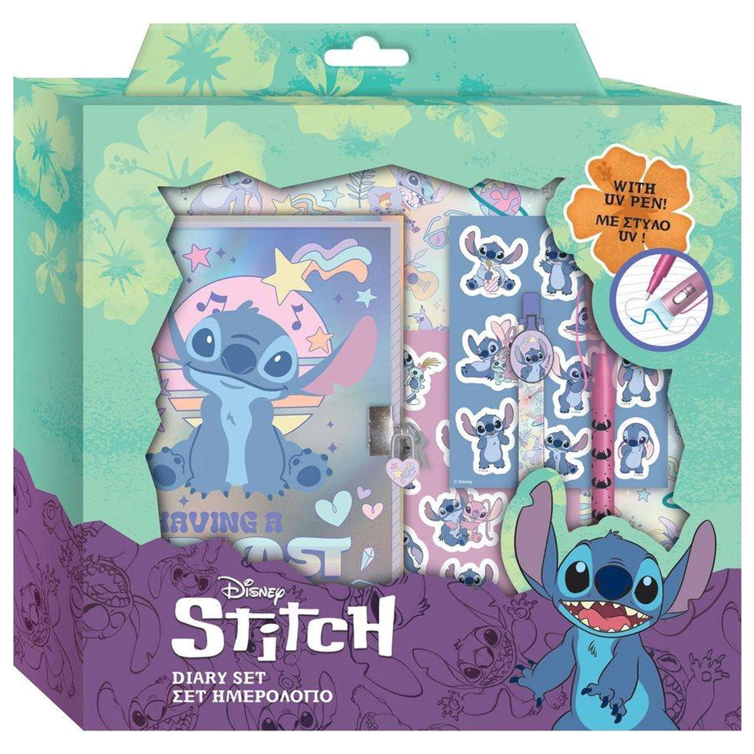 Jurnal Stitch Gift Box cu lacat + accesorii poza produsului