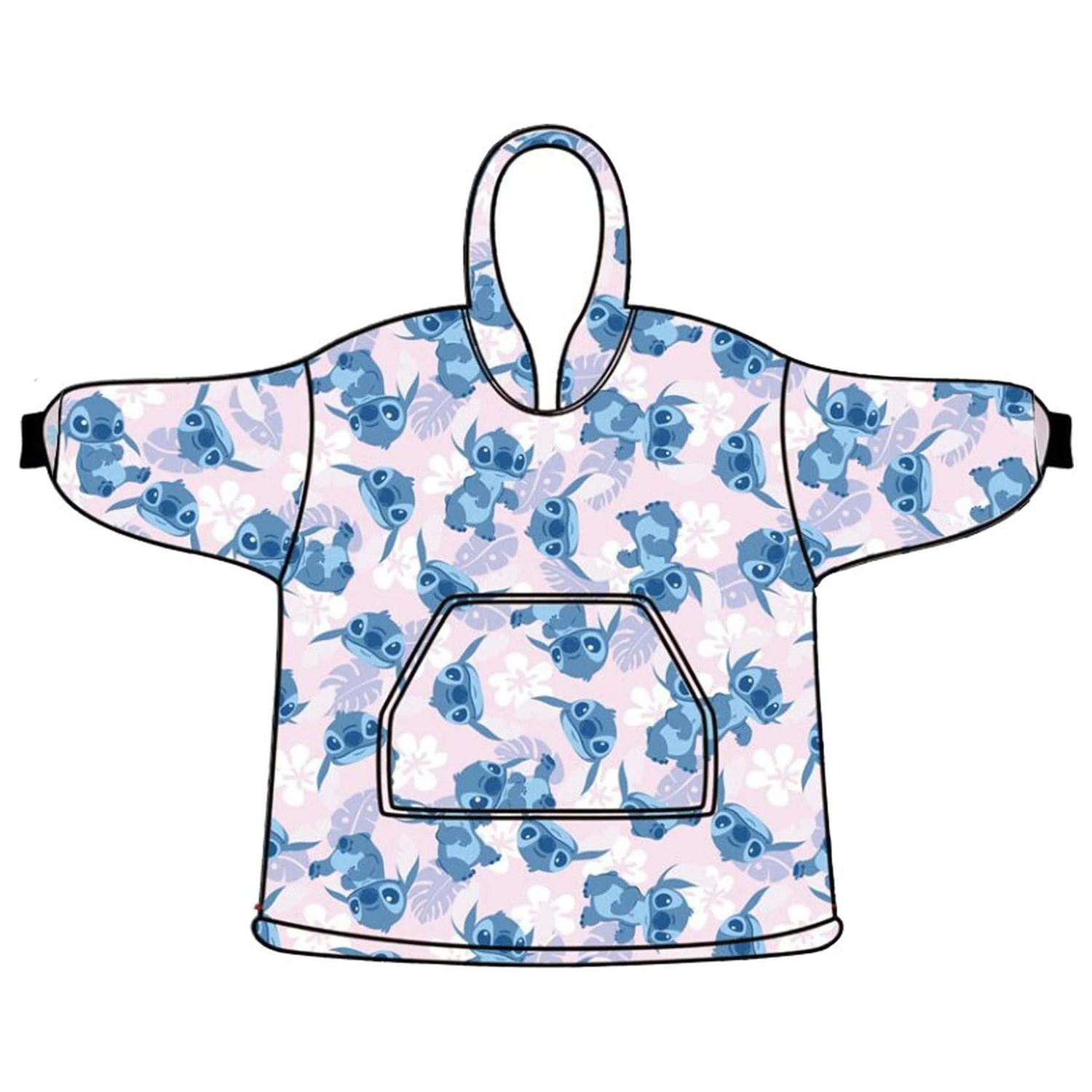 Stitch Light Rose Adult Pull-On Plush Fleece Pătura Poncho poza produsului