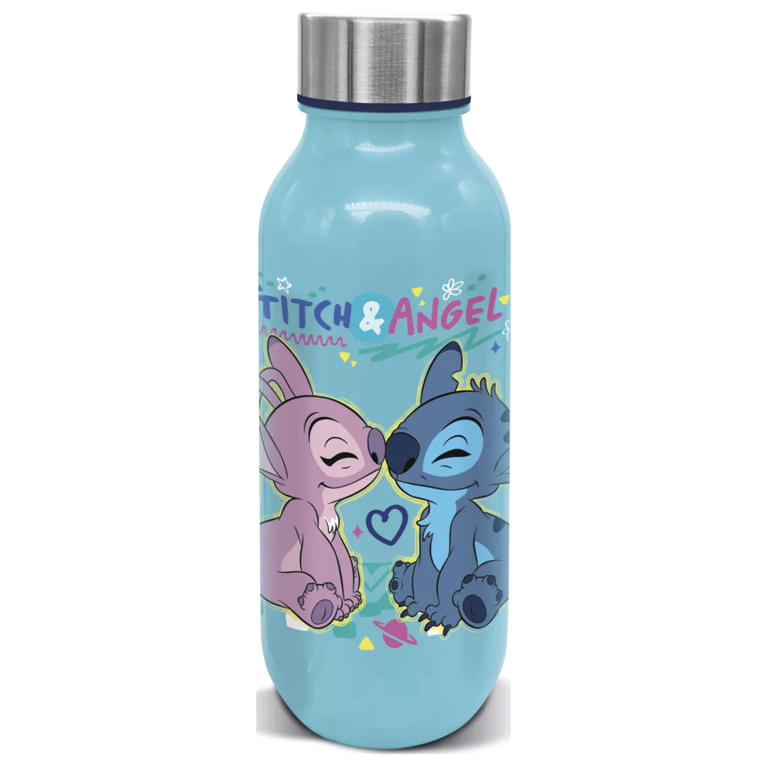 Stitch Love plastic sticla de apa cu capac cu filet 640 ml poza produsului