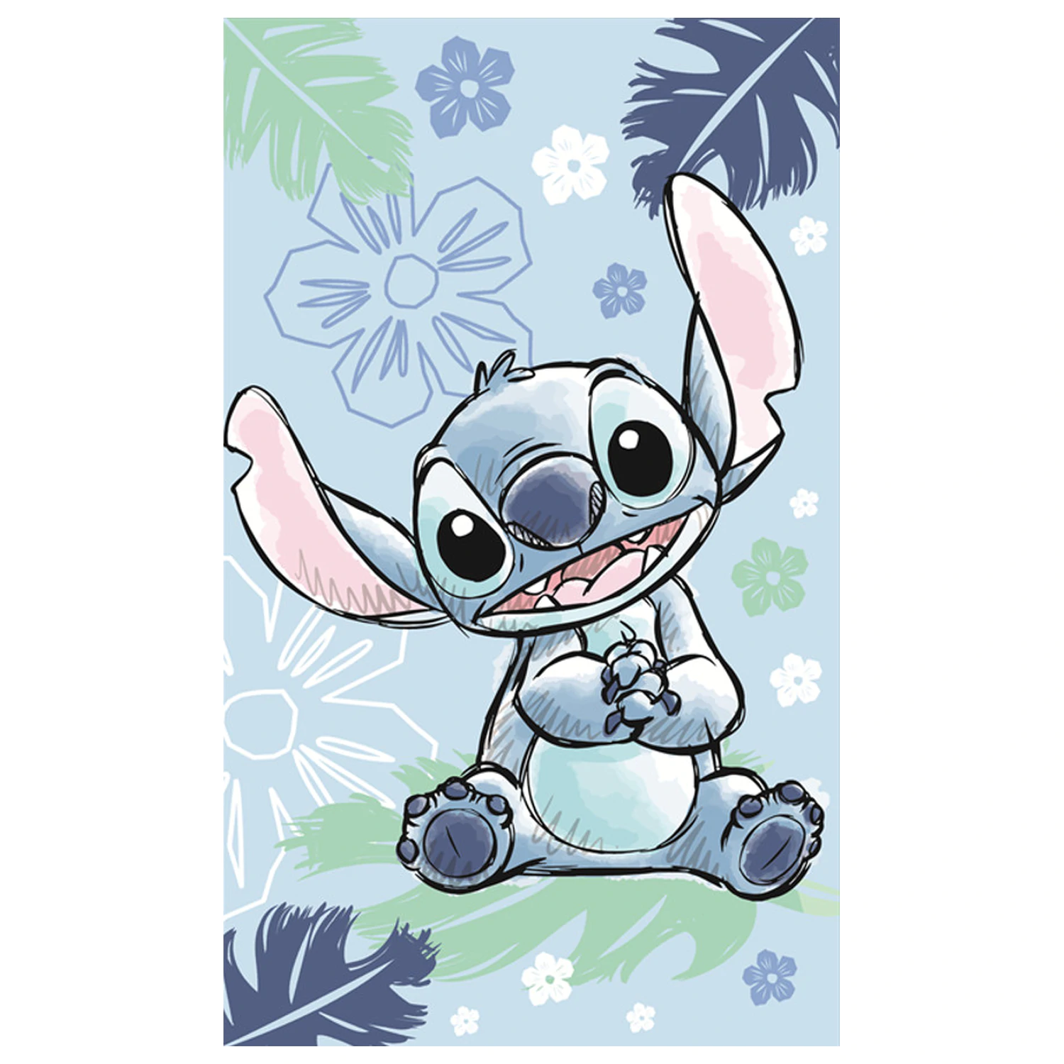 Stitch Ohana Blue Prosop de mana, laveta pentru fata, prosop 30x50cm poza produsului