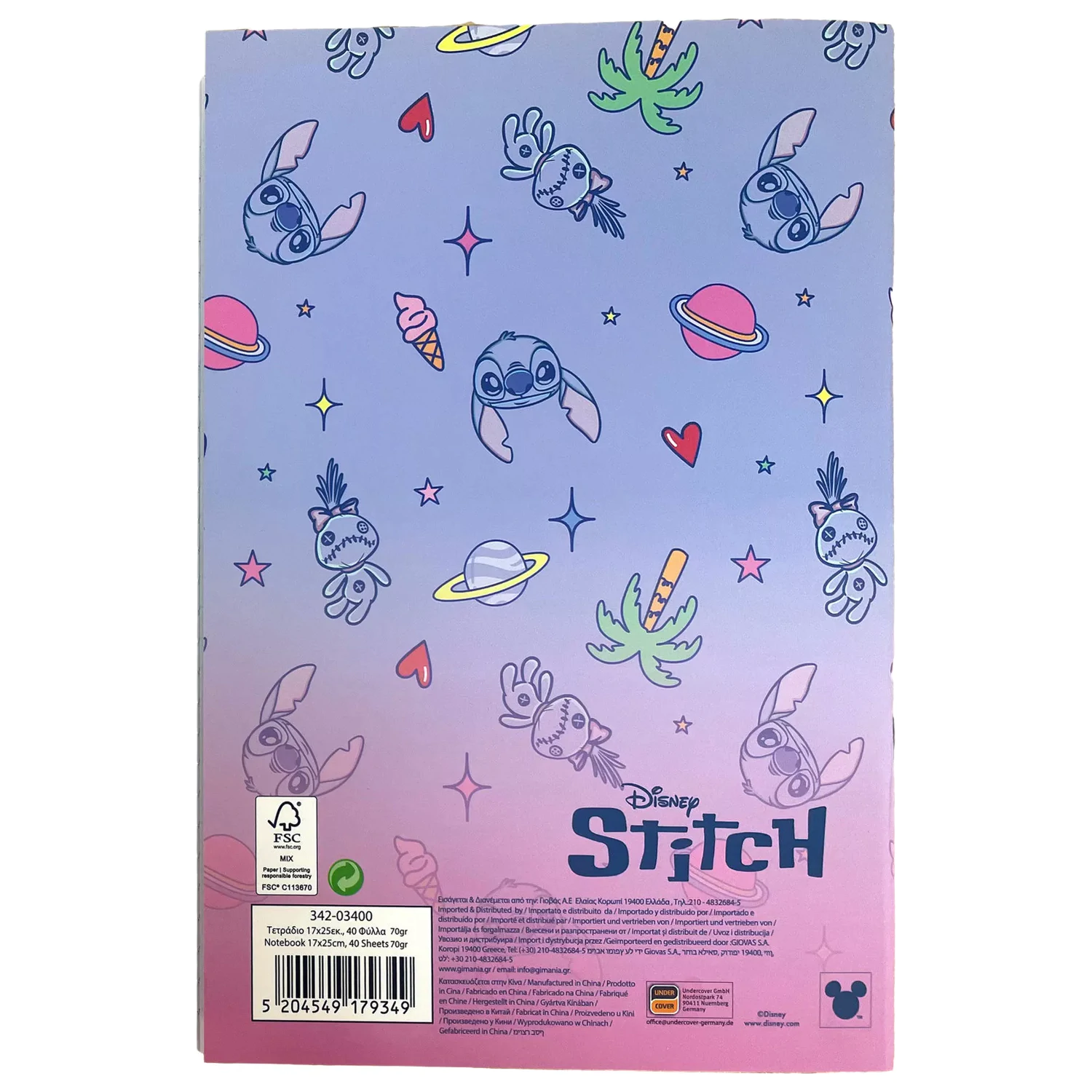 Stitch Palm B/5 caiet dictando 40 pagini poza produsului