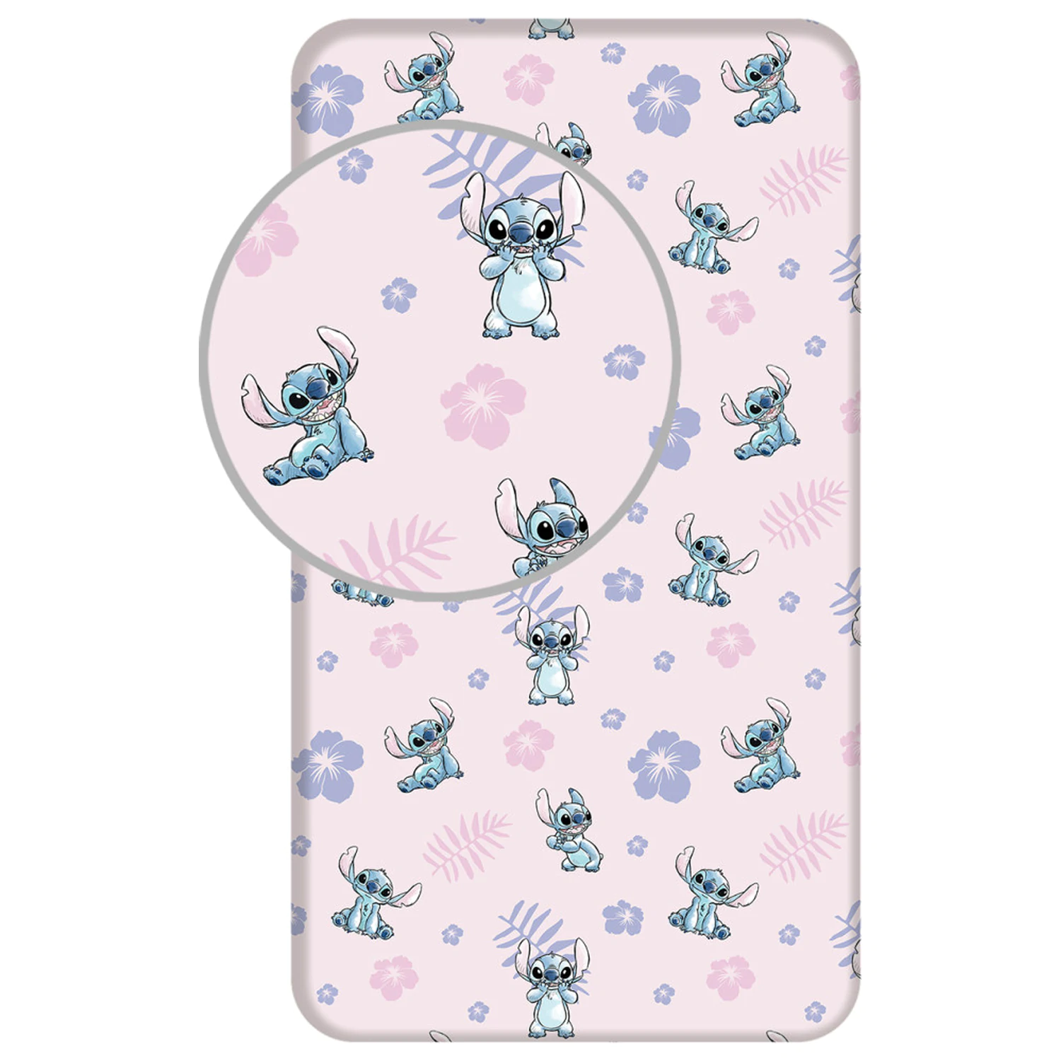 Stitch Pink Cearsaf de pat mulat 90x200 cm poza produsului