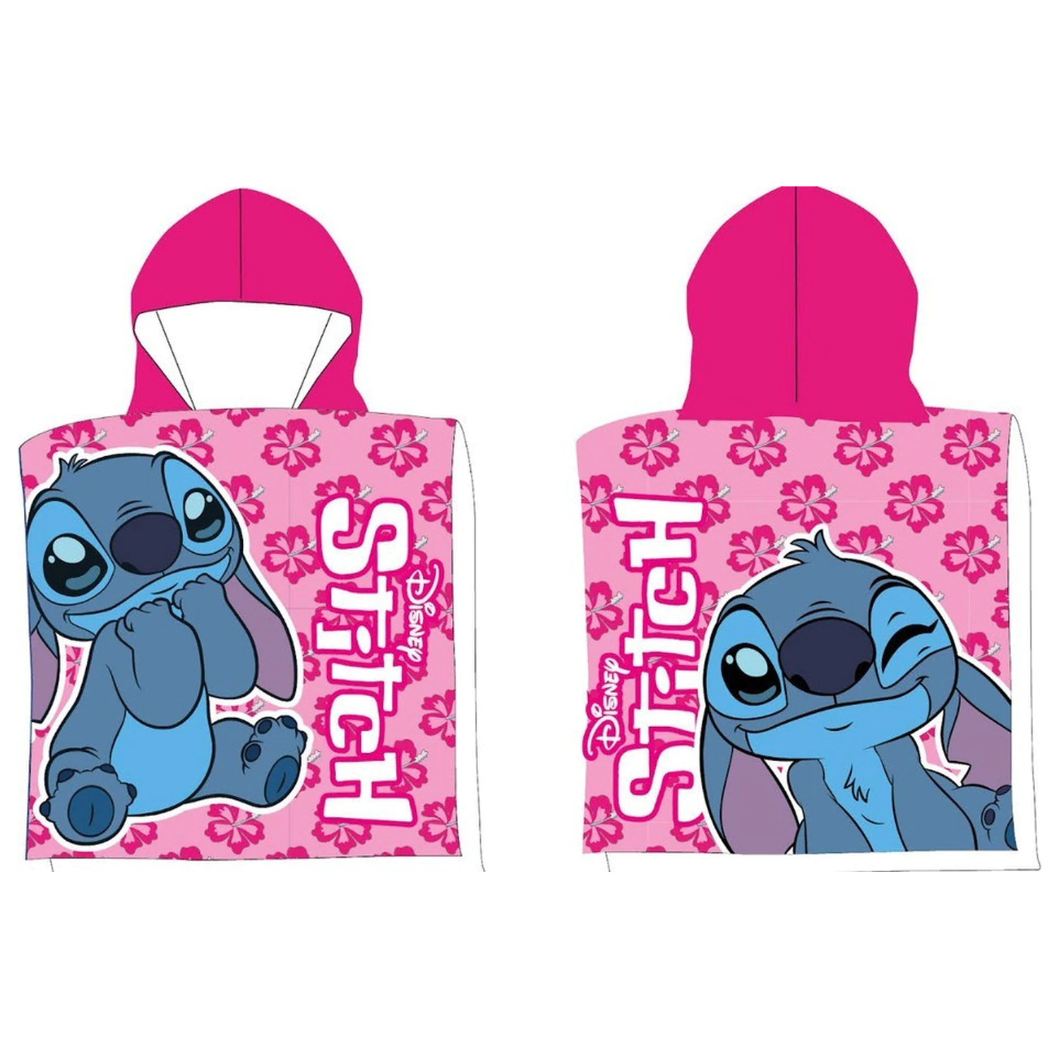 Stitch Pink Wink prosop de plaja poncho 50x100 cm poza produsului