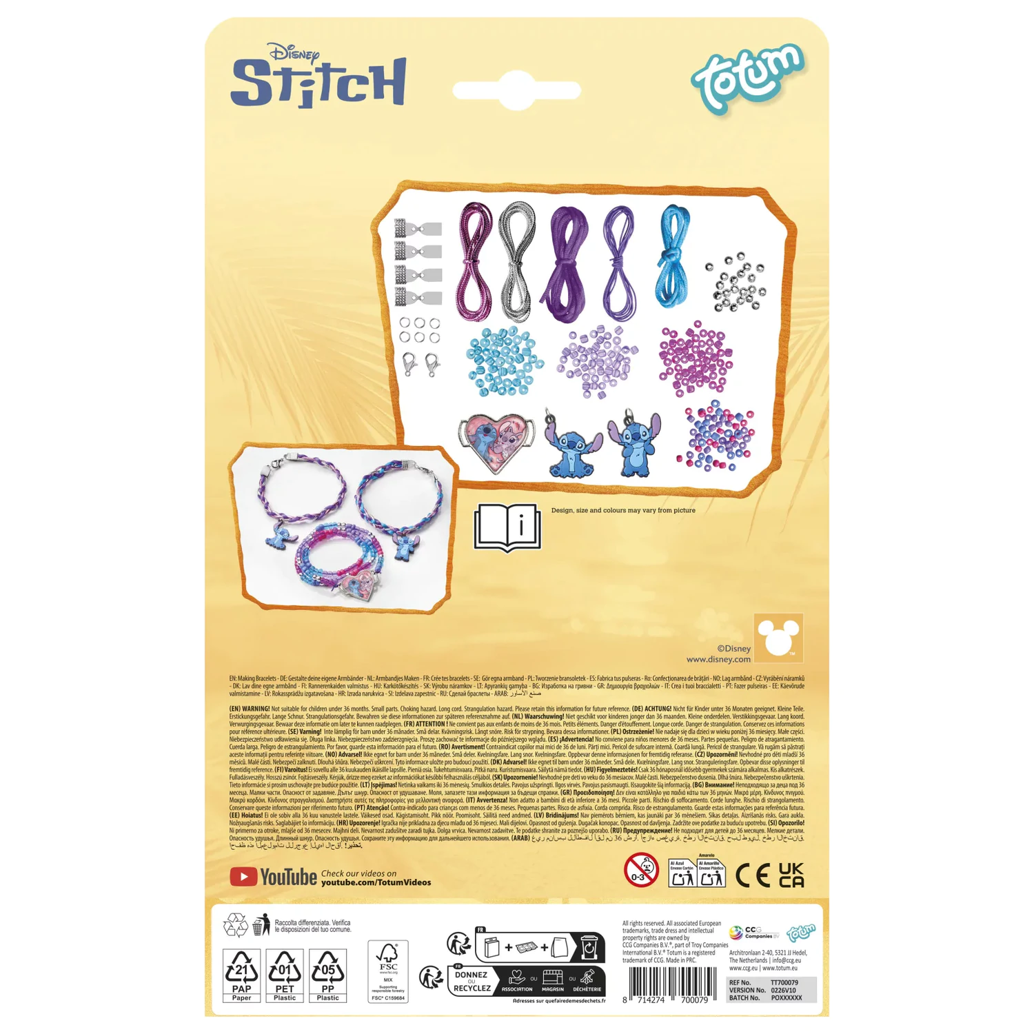 Stitch Purple charm bracelet making kit poza produsului