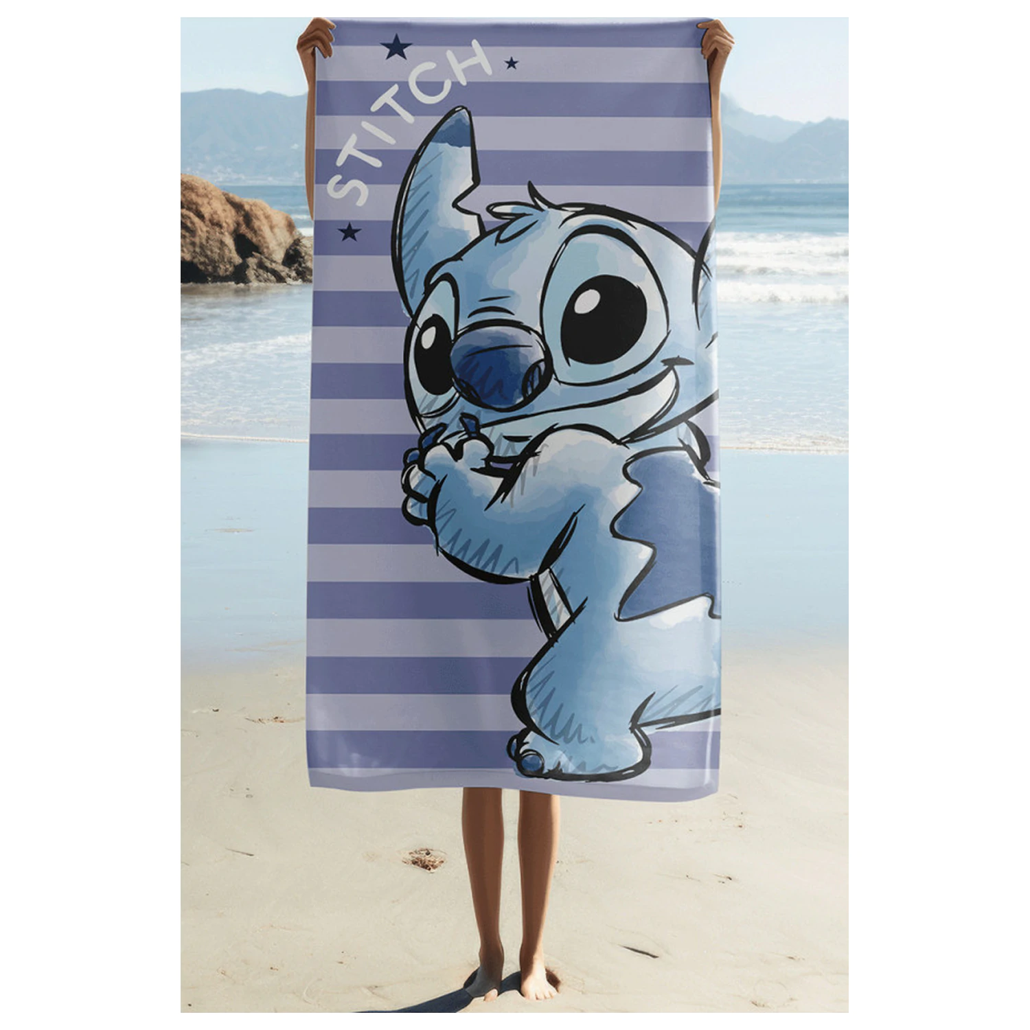Stitch Stripes prosop 70x140cm poza produsului