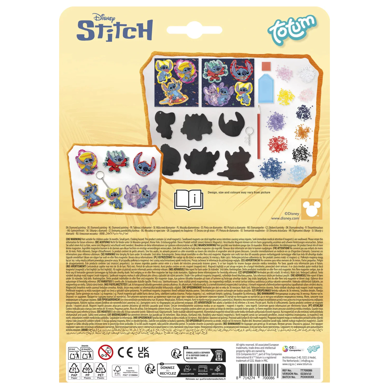 Lilo and Stitch Surf set magnetic cu diamante încrustate poza produsului