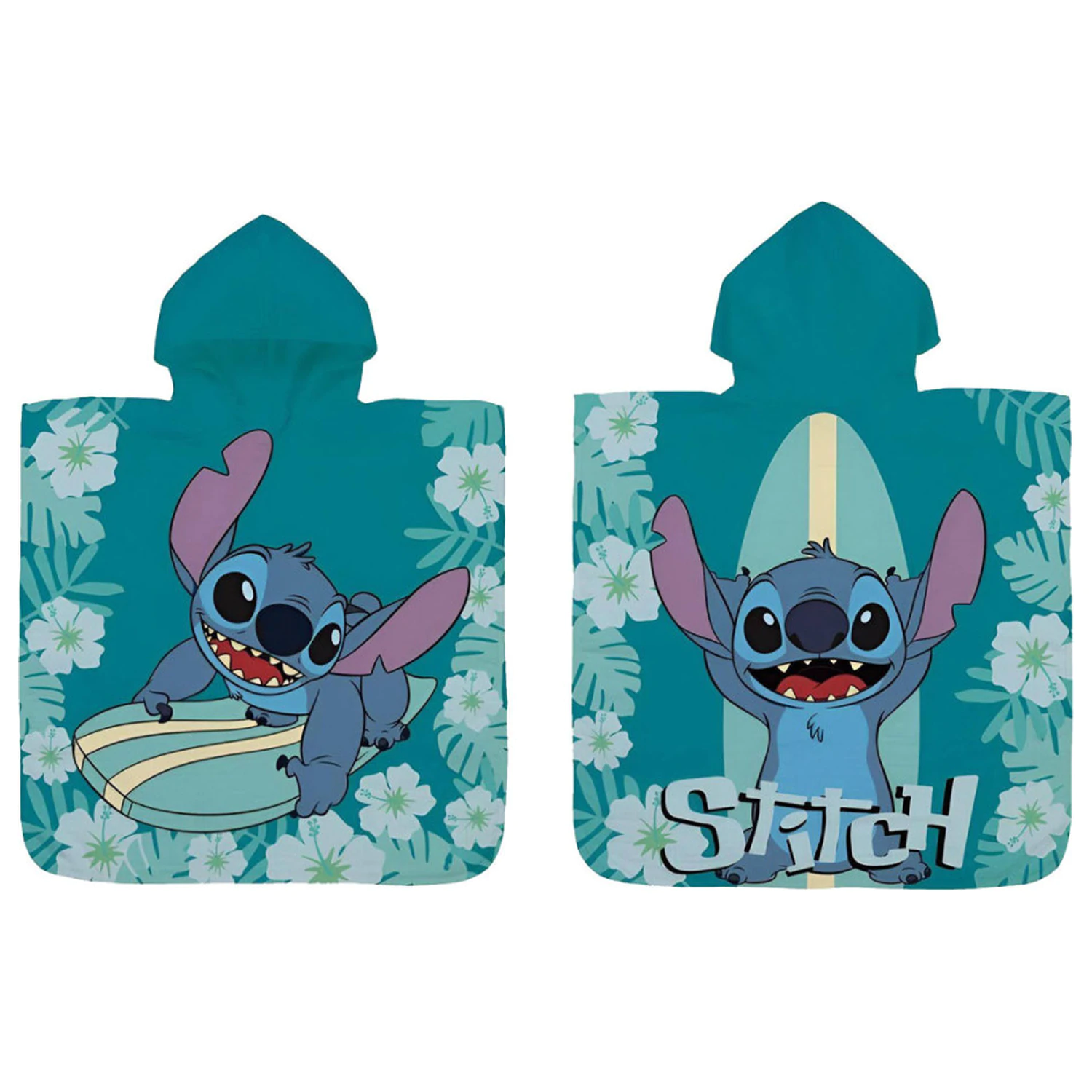 Stitch Surf Beach Prosop Poncho poza produsului