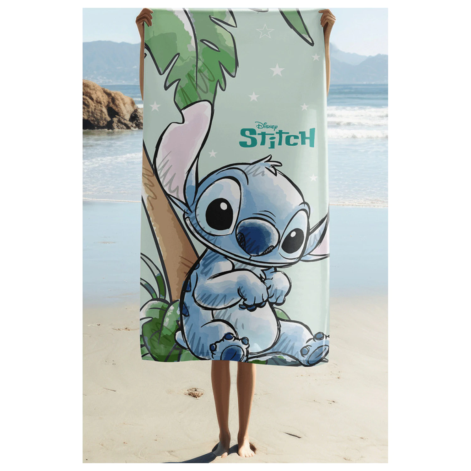 Stitch Prosop drăguț tropical 70x140cm poza produsului