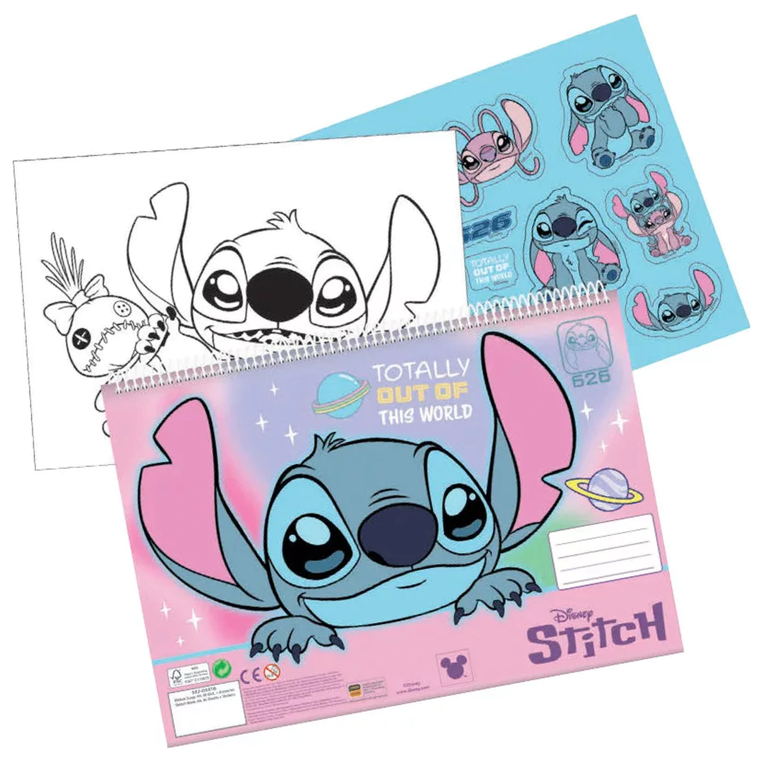 Stitch Universe A4 caiet spiralat de schite 40 foi cu stickere poza produsului