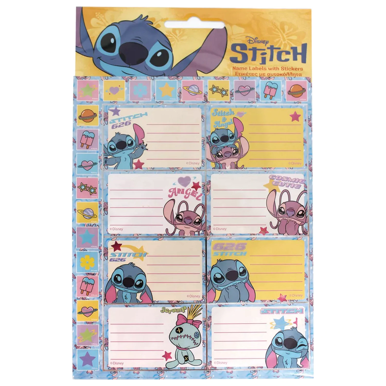 Stitch Universe notebook label stickers, 16 bucati poza produsului