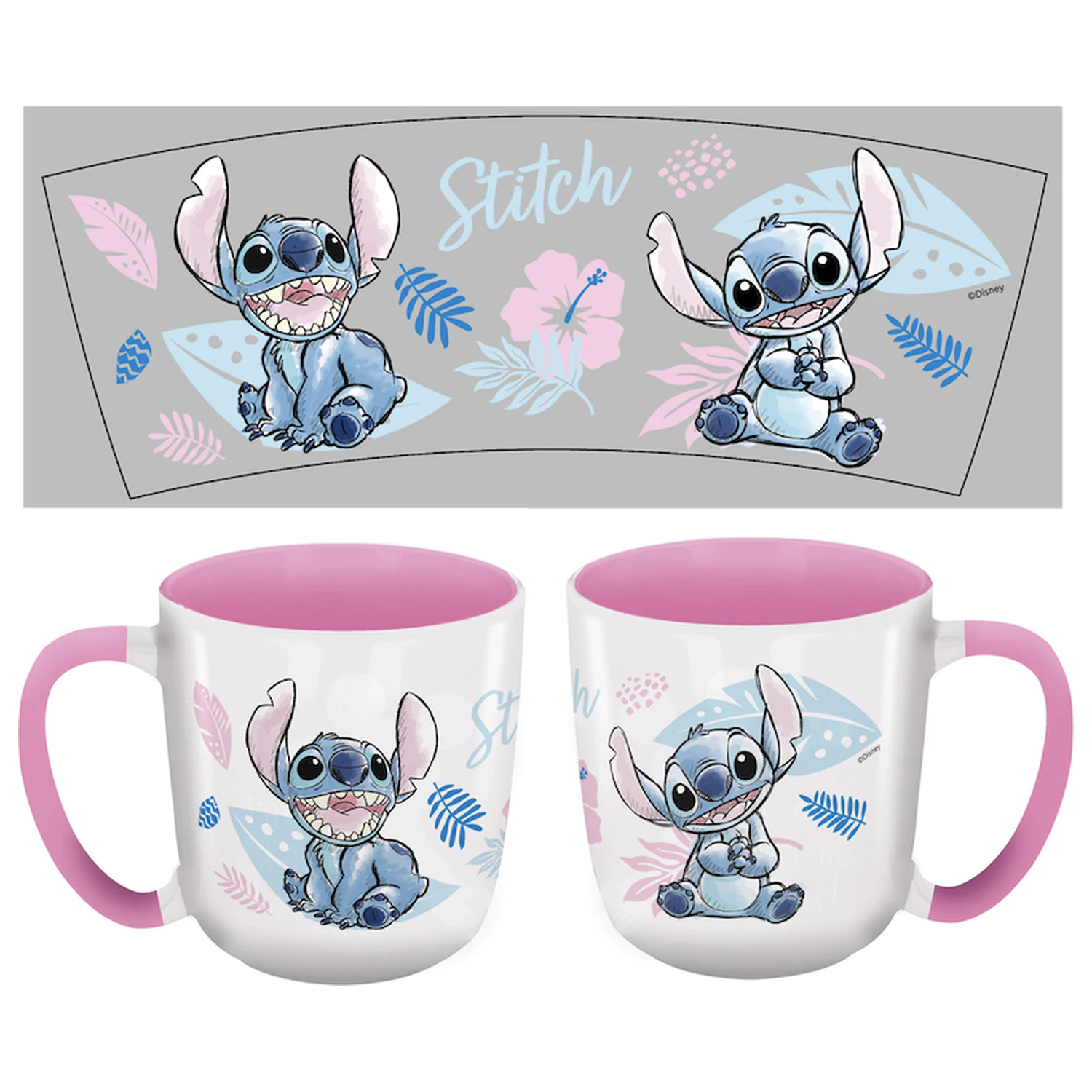 Stitch Watercolor Pink Cana poza produsului