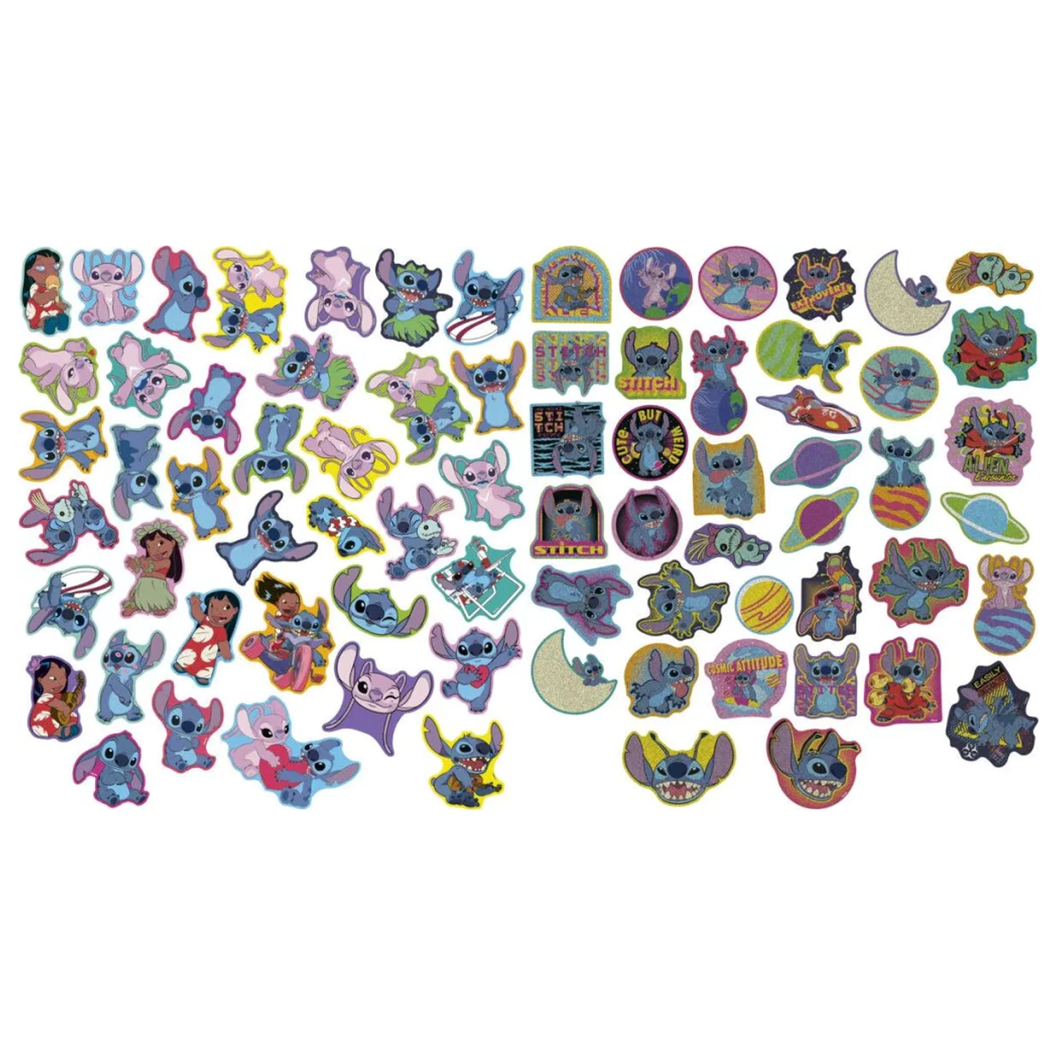 Stitch Weird Shape Sticker Set 75 bucati poza produsului