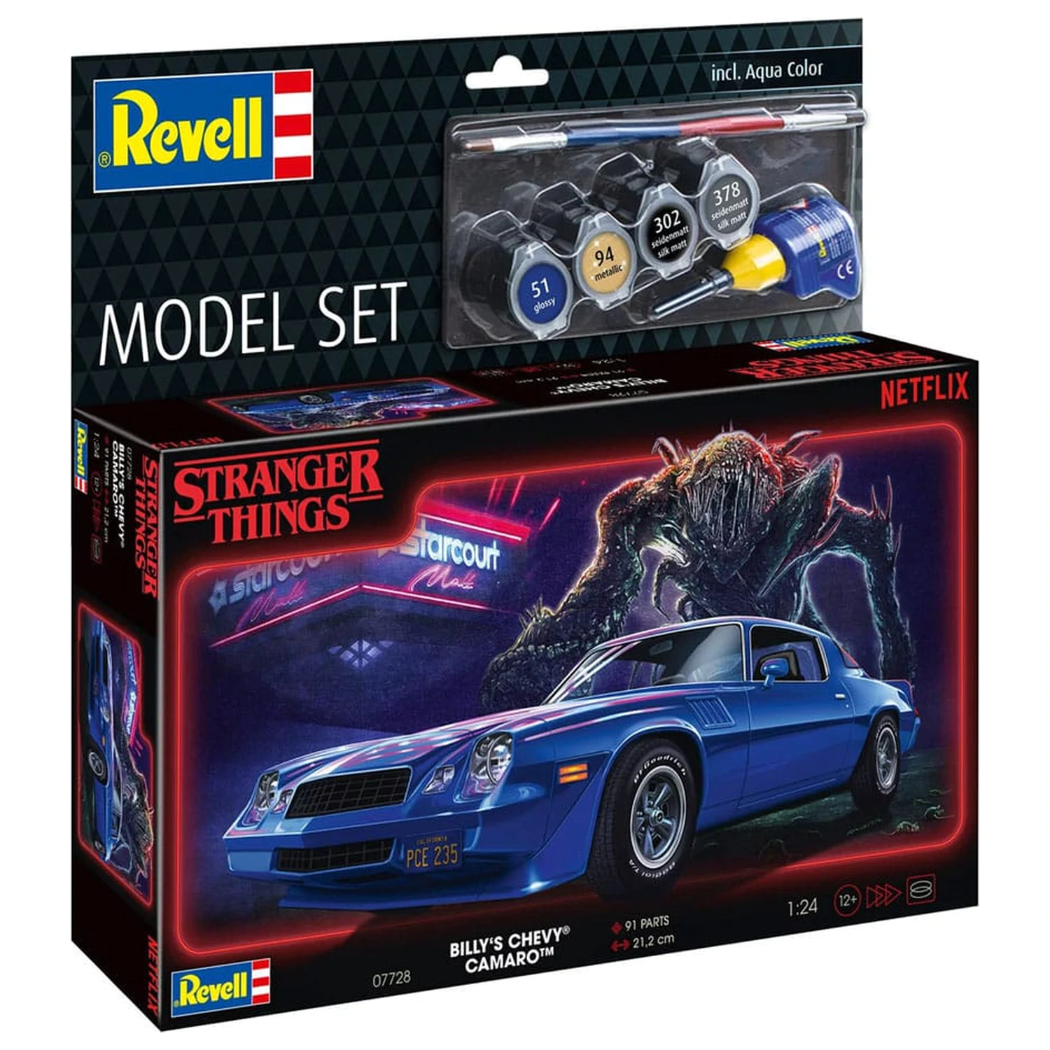 Stranger Things Model Kit Set 1/25 Chevy Camaro Z/28 (Aqua Color) 19 cm poza produsului