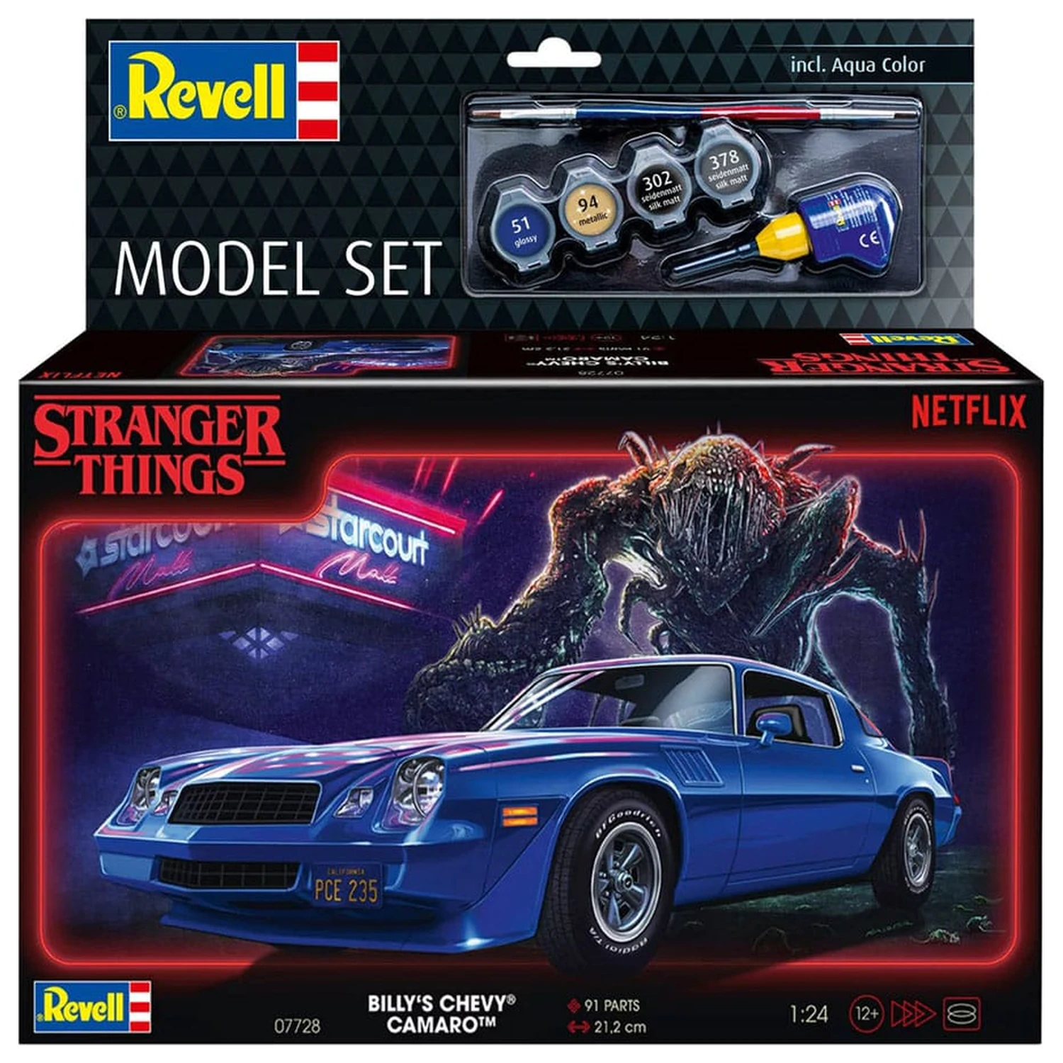 Stranger Things Model Kit Set 1/25 Chevy Camaro Z/28 (Aqua Color) 19 cm poza produsului