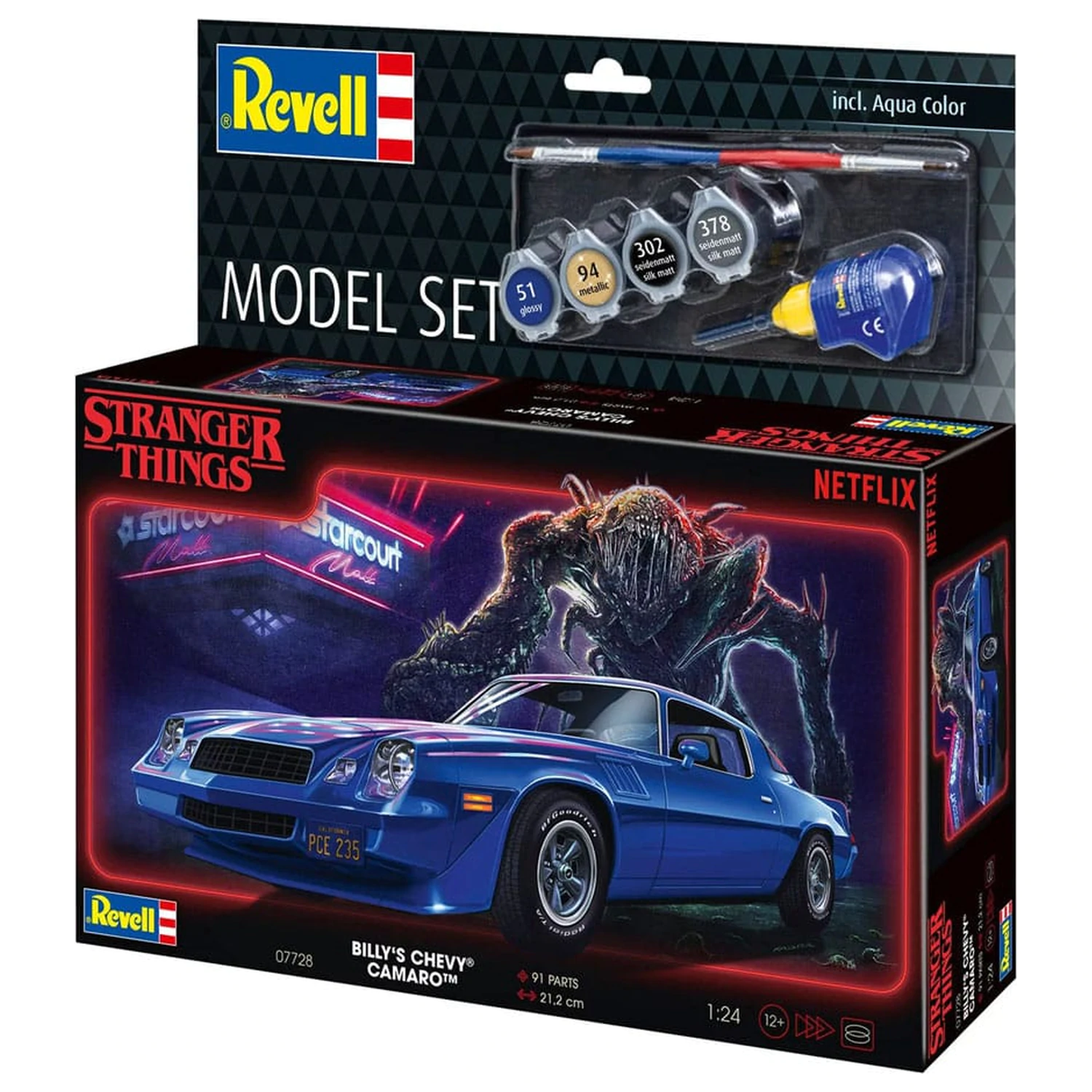 Stranger Things Model Kit Set 1/25 Chevy Camaro Z/28 (Aqua Color) 19 cm poza produsului