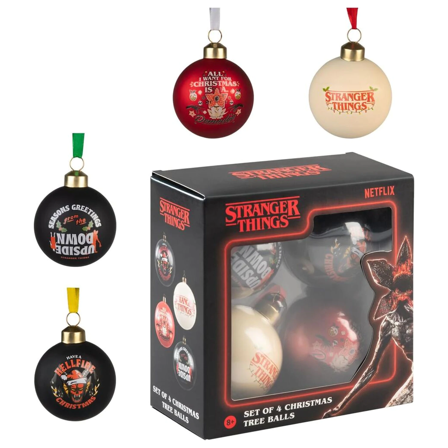 Stranger Things Set 4 ornamente de Crăciun poza produsului