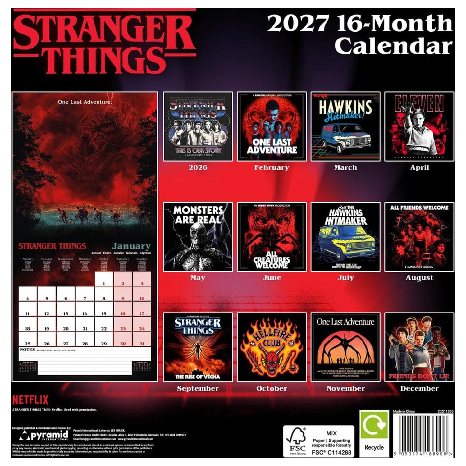 Stranger Things Calendar 2027 30 x 30 cm poza produsului