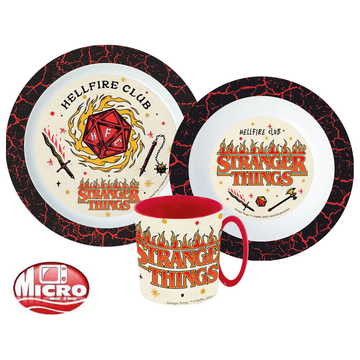 Stranger Things Upside Down set vesela pentru cina, set micro plastic cu cana poza produsului
