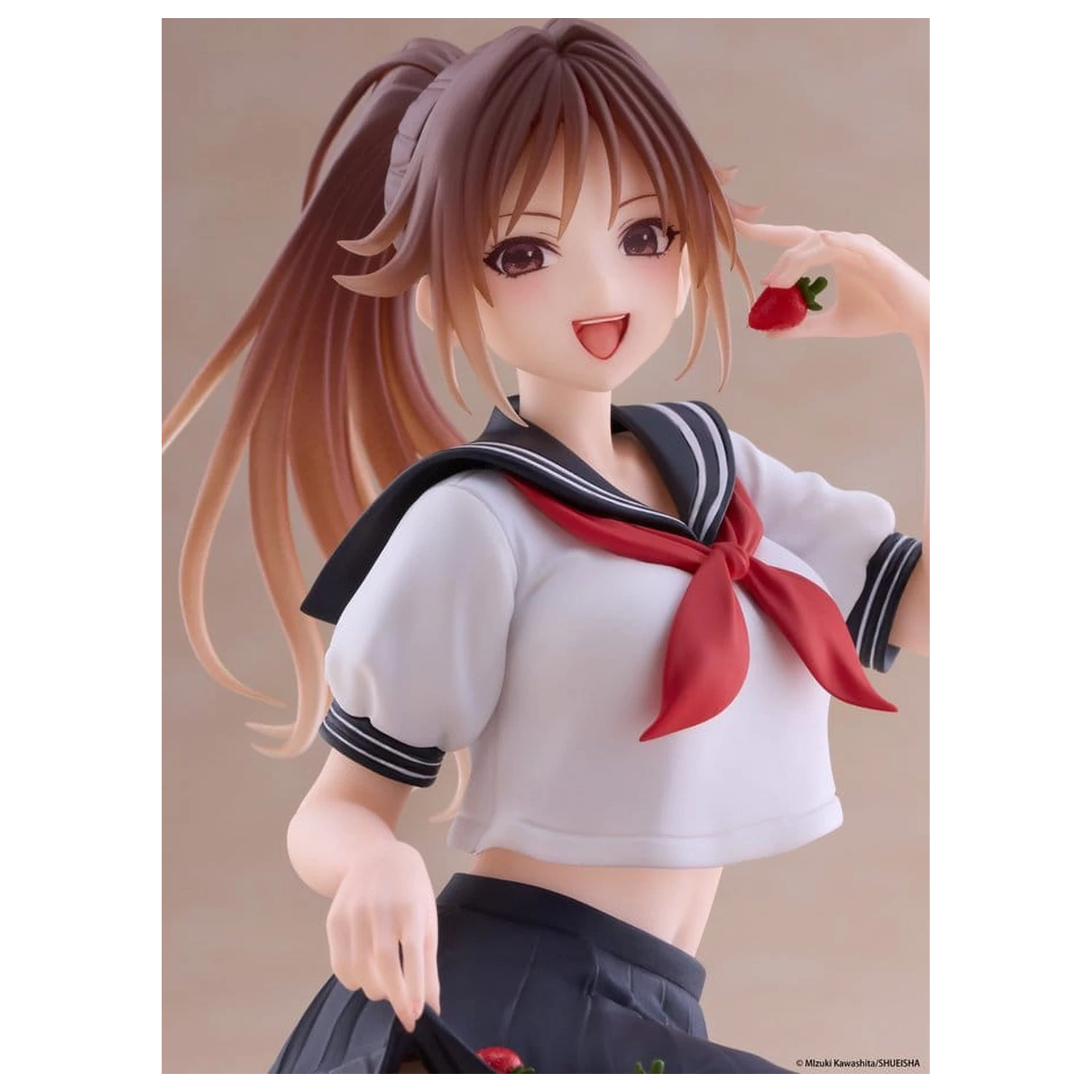 Figurina dragut din PVC pentru birou Strawberry 100% Satsuki Kitaoji (School uniform Ver.) 18 cm poza produsului