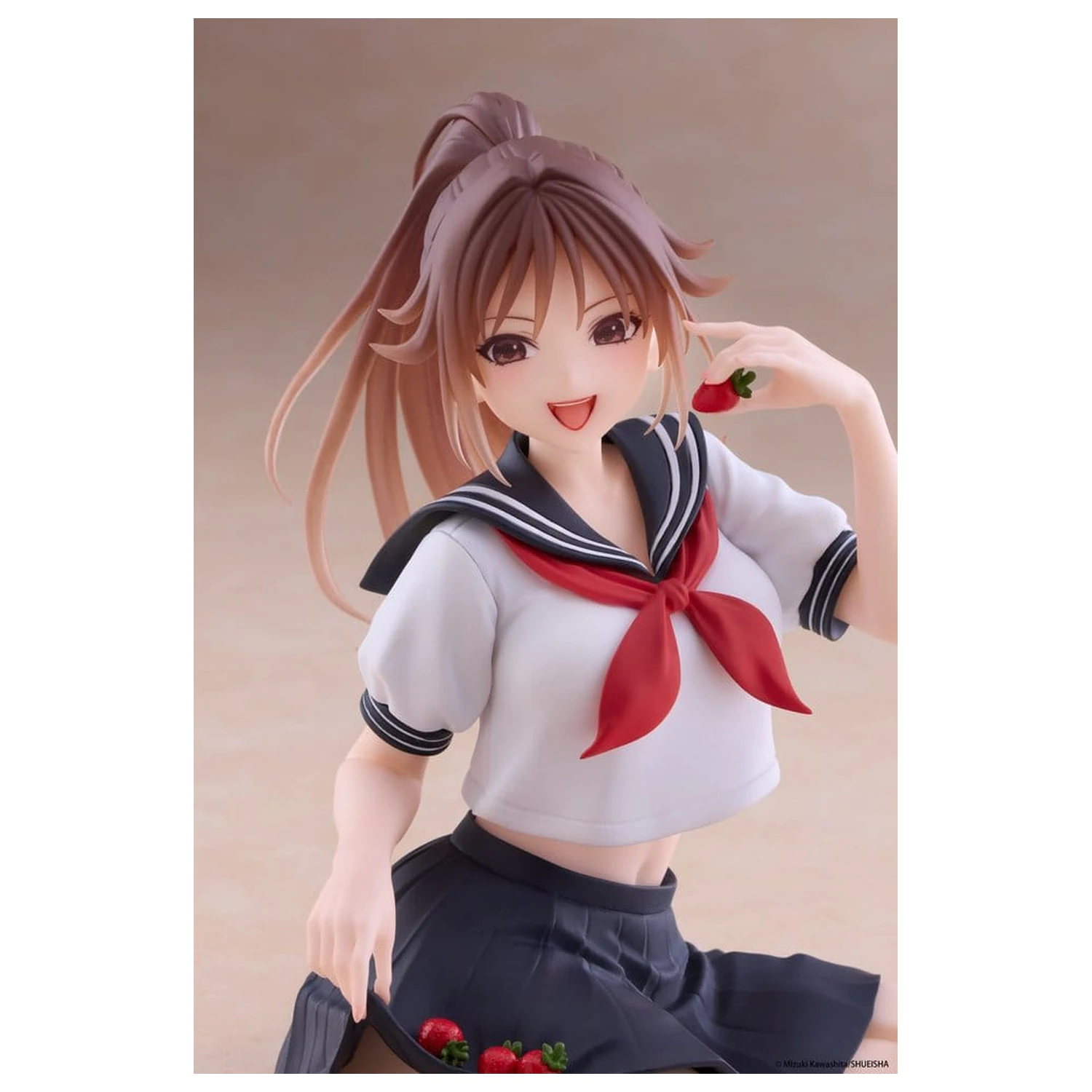 Figurina dragut din PVC pentru birou Strawberry 100% Satsuki Kitaoji (School uniform Ver.) 18 cm poza produsului