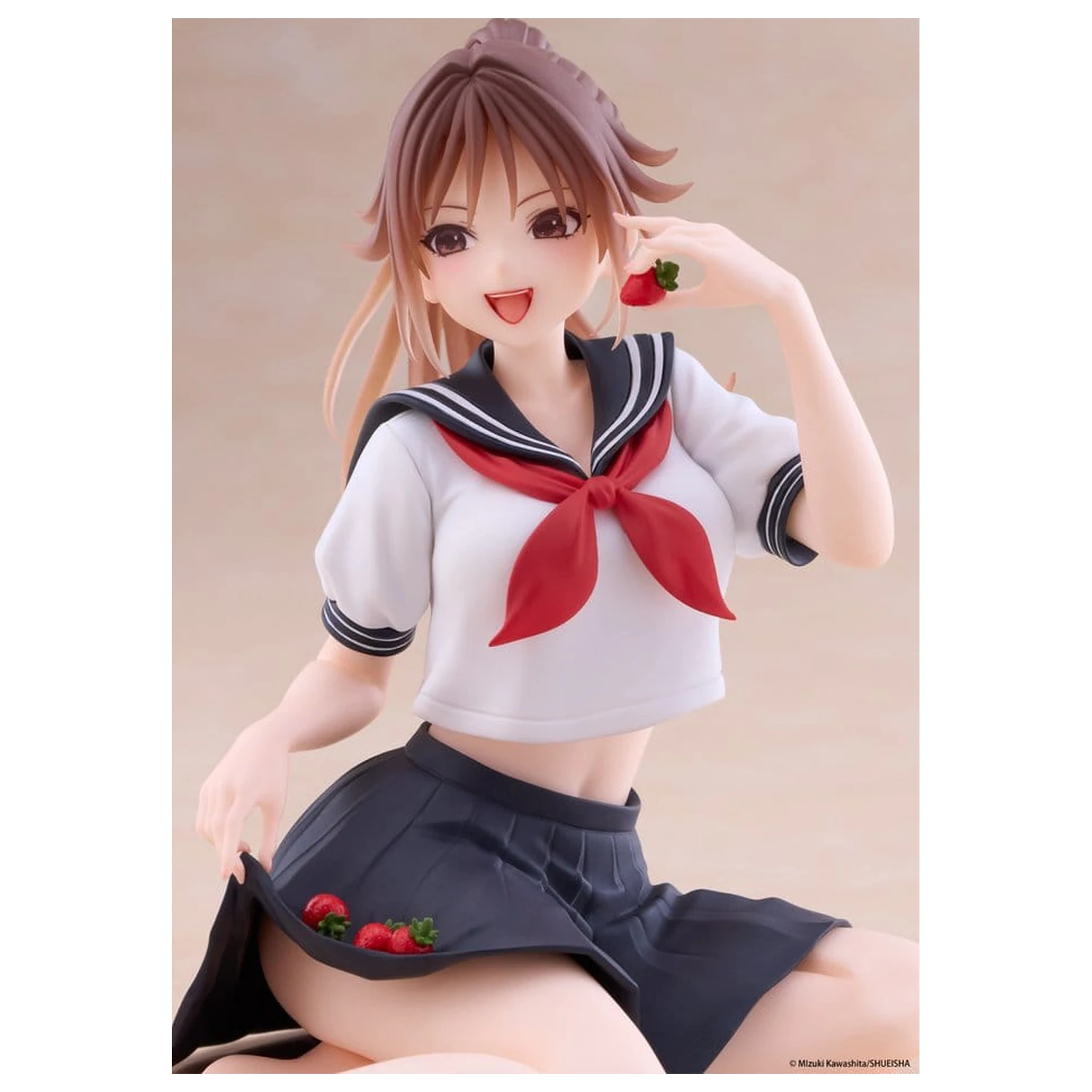Figurina dragut din PVC pentru birou Strawberry 100% Satsuki Kitaoji (School uniform Ver.) 18 cm poza produsului