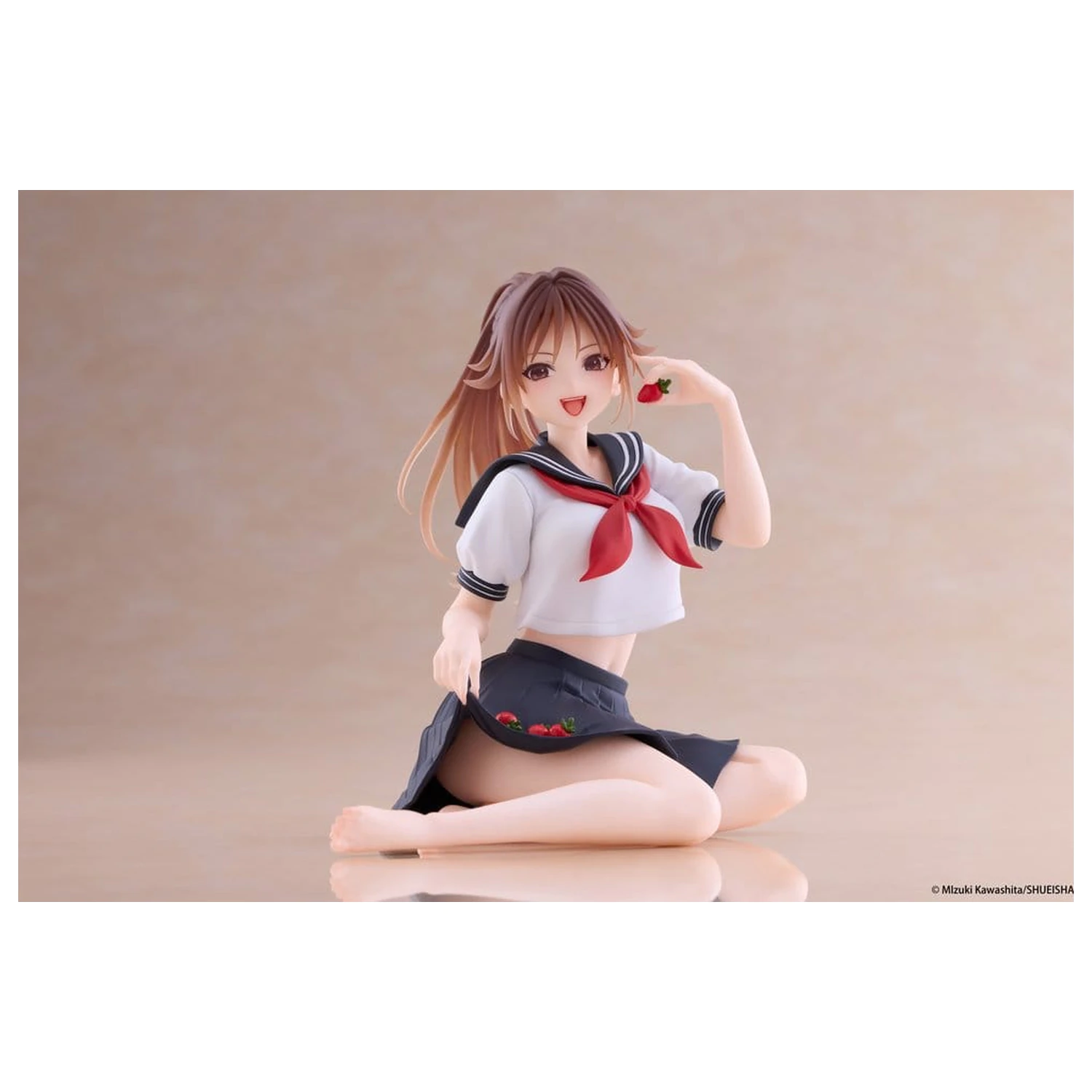Figurina dragut din PVC pentru birou Strawberry 100% Satsuki Kitaoji (School uniform Ver.) 18 cm poza produsului