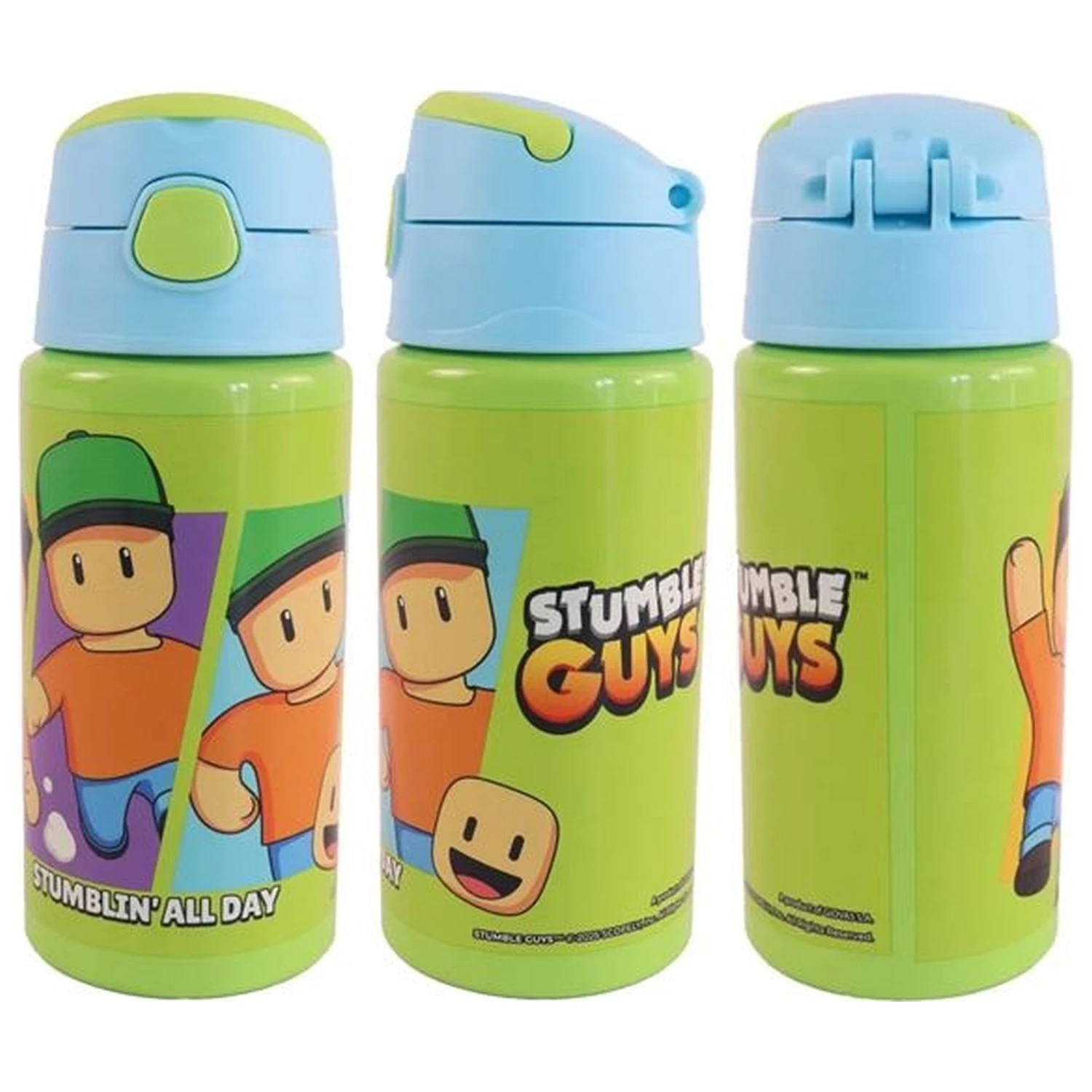 Stumble Guys Sticla de apa din aluminiu cu pai All Day cu agatator 500 ml poza produsului